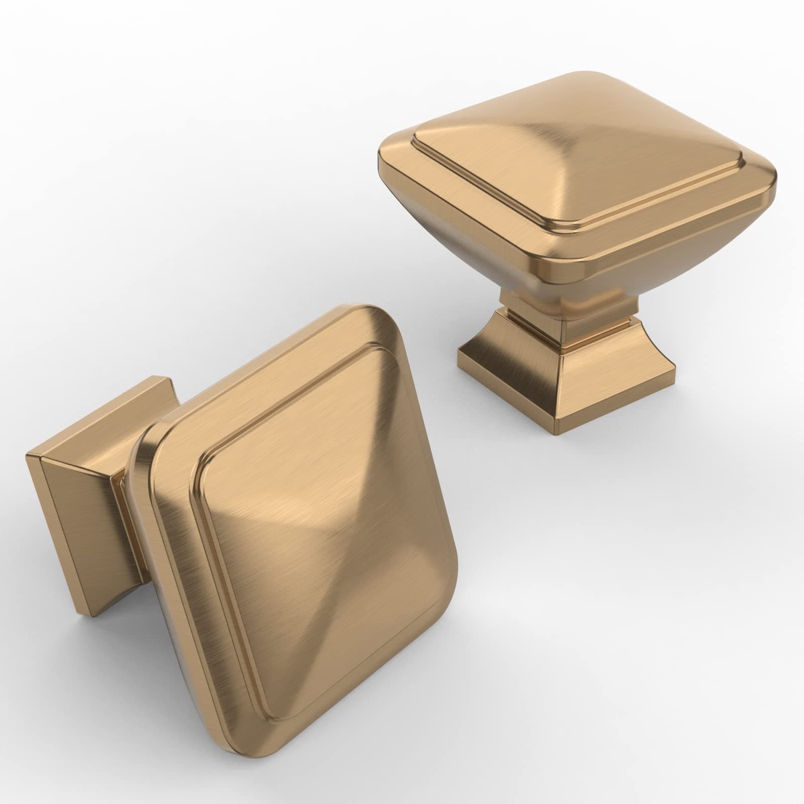Lovav 1 Inch Champagne Bronze Knobs 10 Pack Cabinet Pulls Solid Metal Kitchen Drawer Handles Hardware