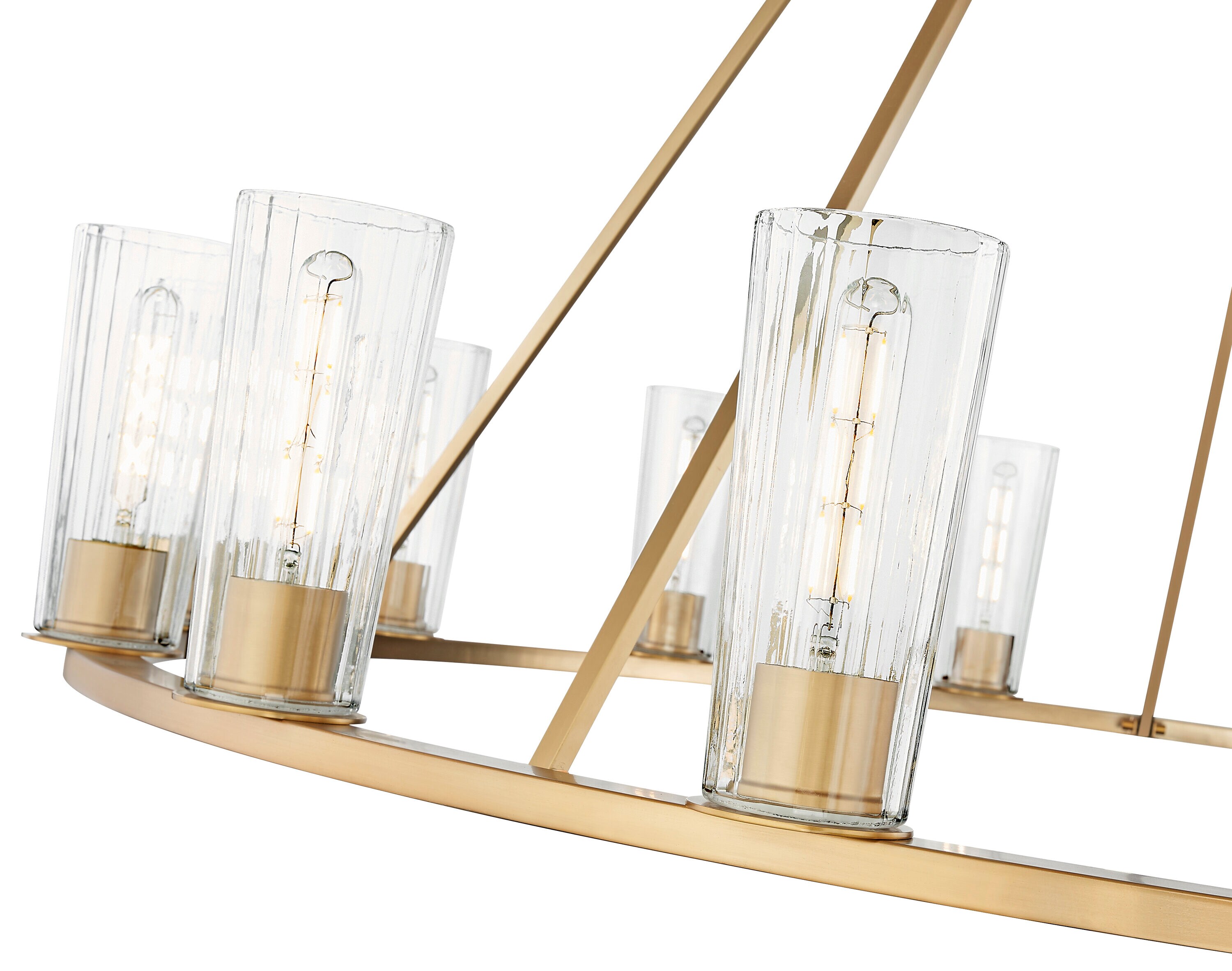 Modern Gold 15-Light Chandelier with Clear Glass Shades