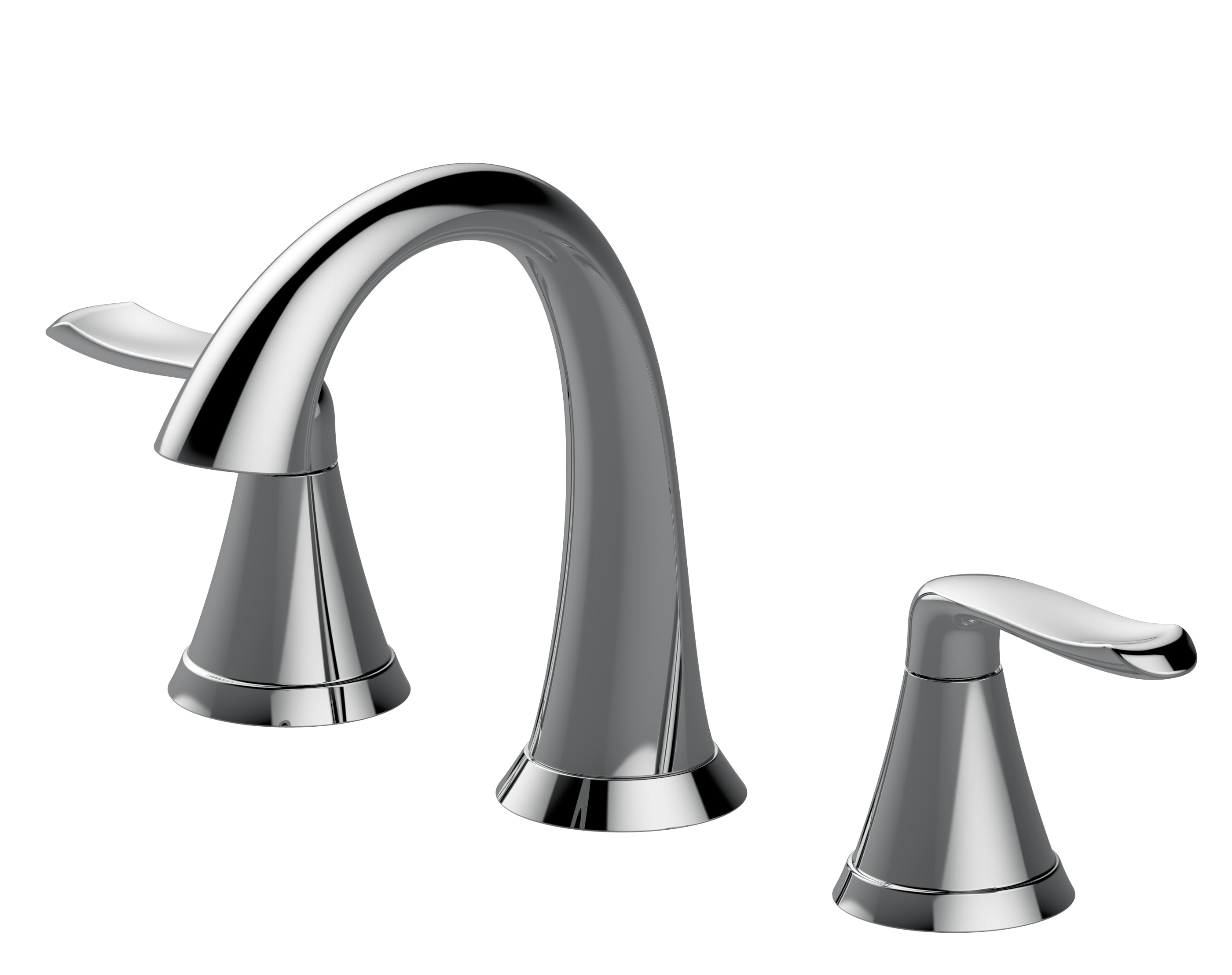 Jacuzzi FX-WSVAZ-CH PICCOLO Chrome Widespread 2-handle WaterSense Mid-arc Residential Handle Bathroom Sink Faucet with Drain with Deck Plate