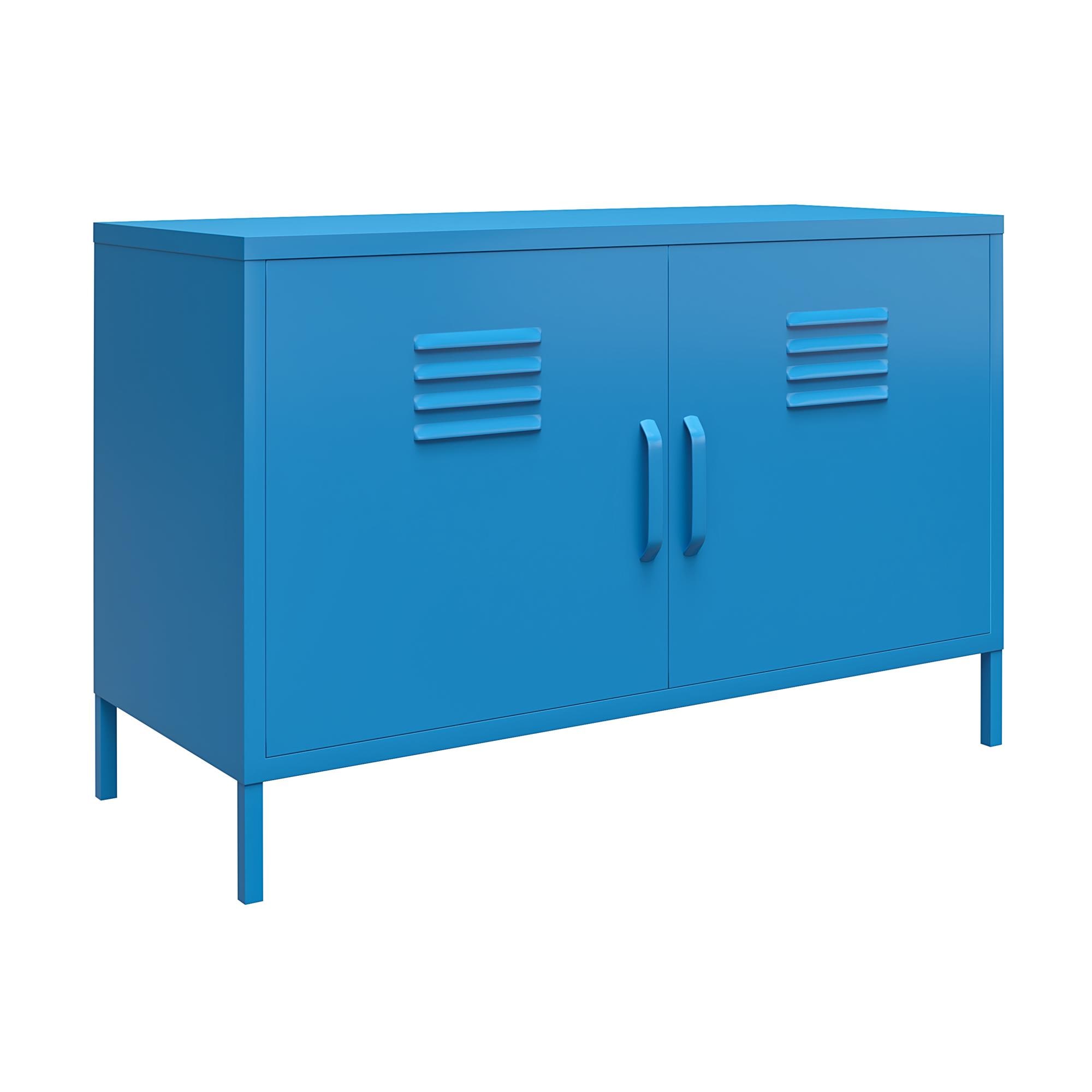 Bright Blue Metal Locker Accent Cabinet with Adjustable Shelving