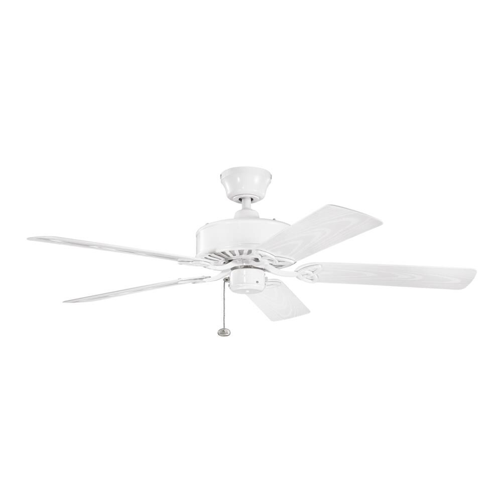 Kichler 339515WH 52-in White Indoor/Outdoor Downrod or Flush Mount Ceiling Fan Not (5-Blade)