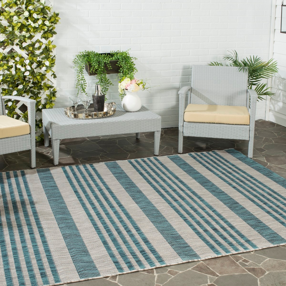 Safavieh - Courtyard 8062-37212 Grey/Blue 6ft-7in x 9ft-6in Rug