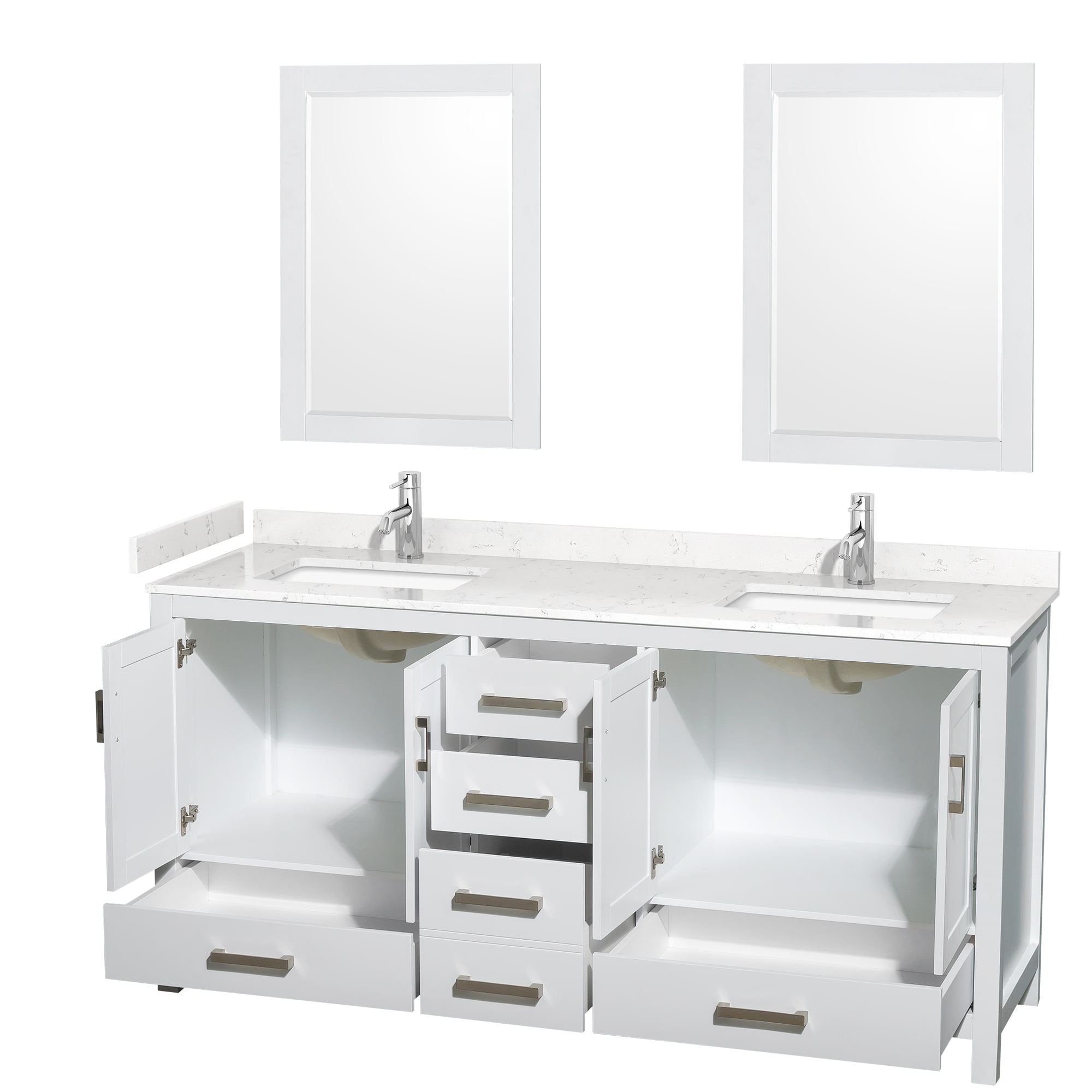 Wyndham Collection WCS141472DWHC2UNSM24 Bath-Vanity-Combo - View #2
