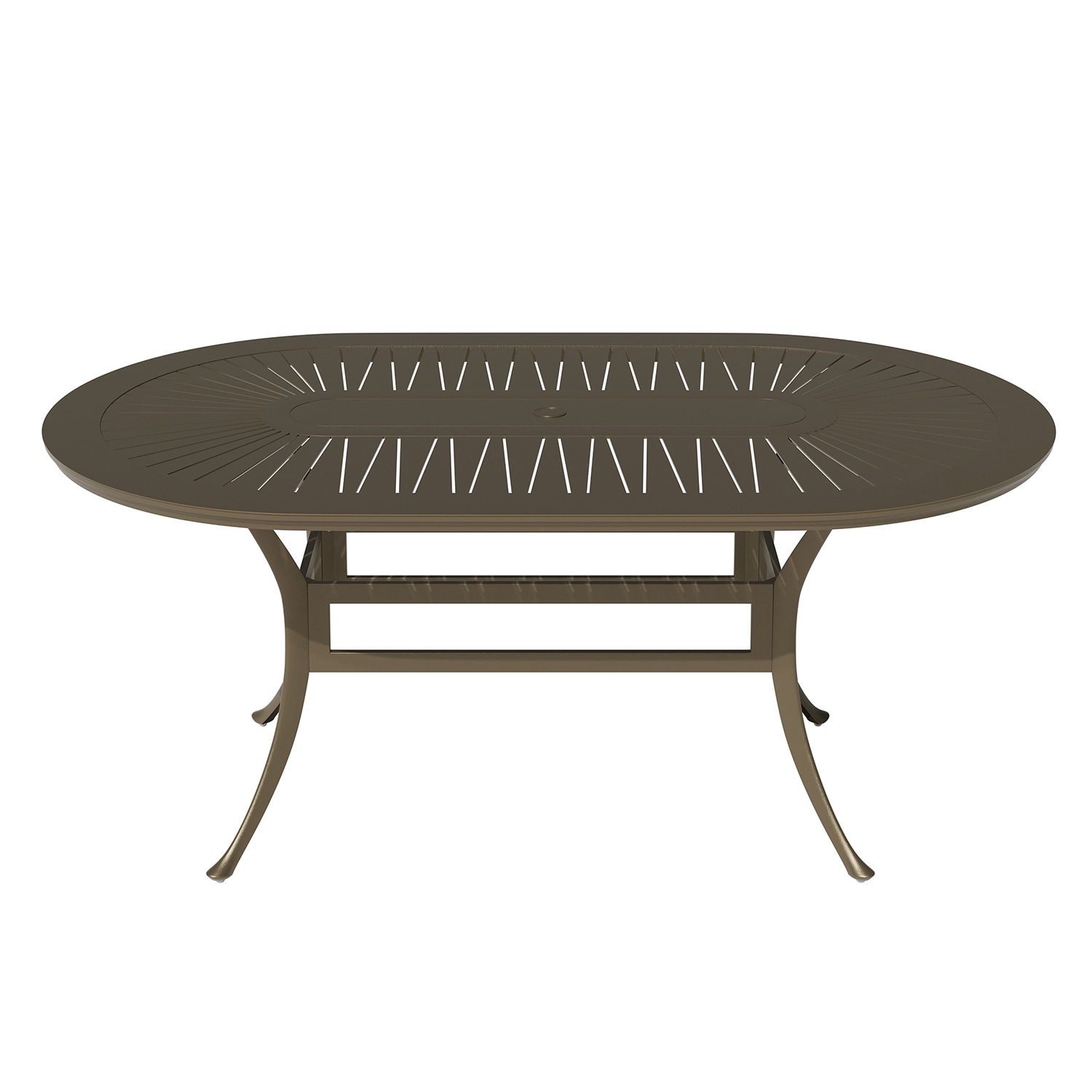 Mondawe MOODTAKQBD72 Cast Aluminum Oval Outdoor Dining 42-in W x 72-in L with Umbrella Hole