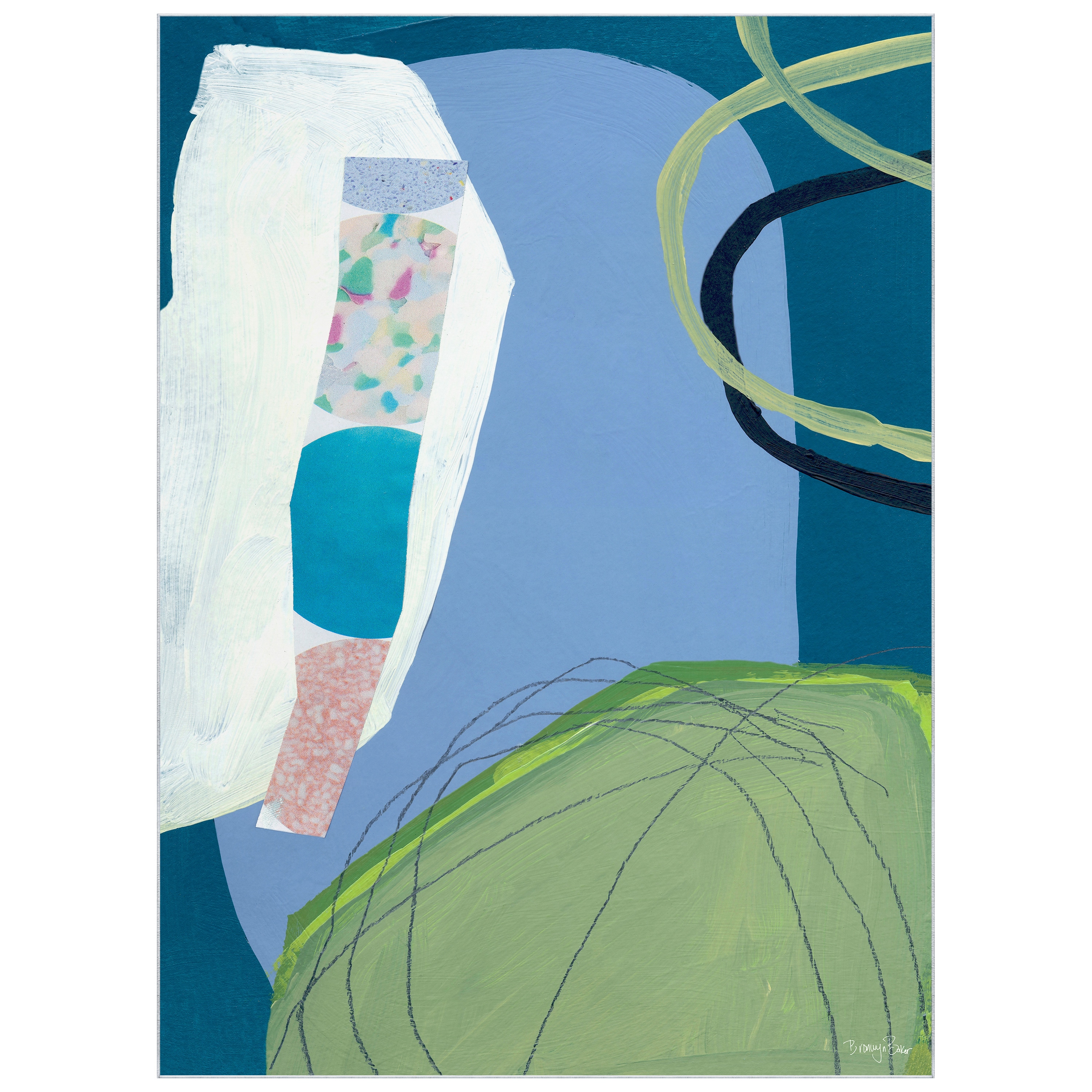 Empire Art Direct TDA-IC4369-0810C2 8 x 10 (ft) Polyester Multi-Colored, Blue, Green, Pink Rectangular Indoor Abstract Area rug