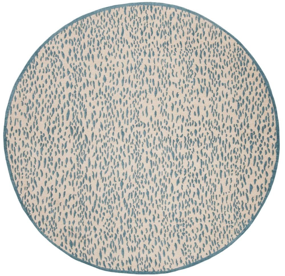 Safavieh MRB657H-6R Marbella Sunetra 6 x 6 (ft) Loomed Polyester Beige/Blue Round Indoor Abstract Area rug