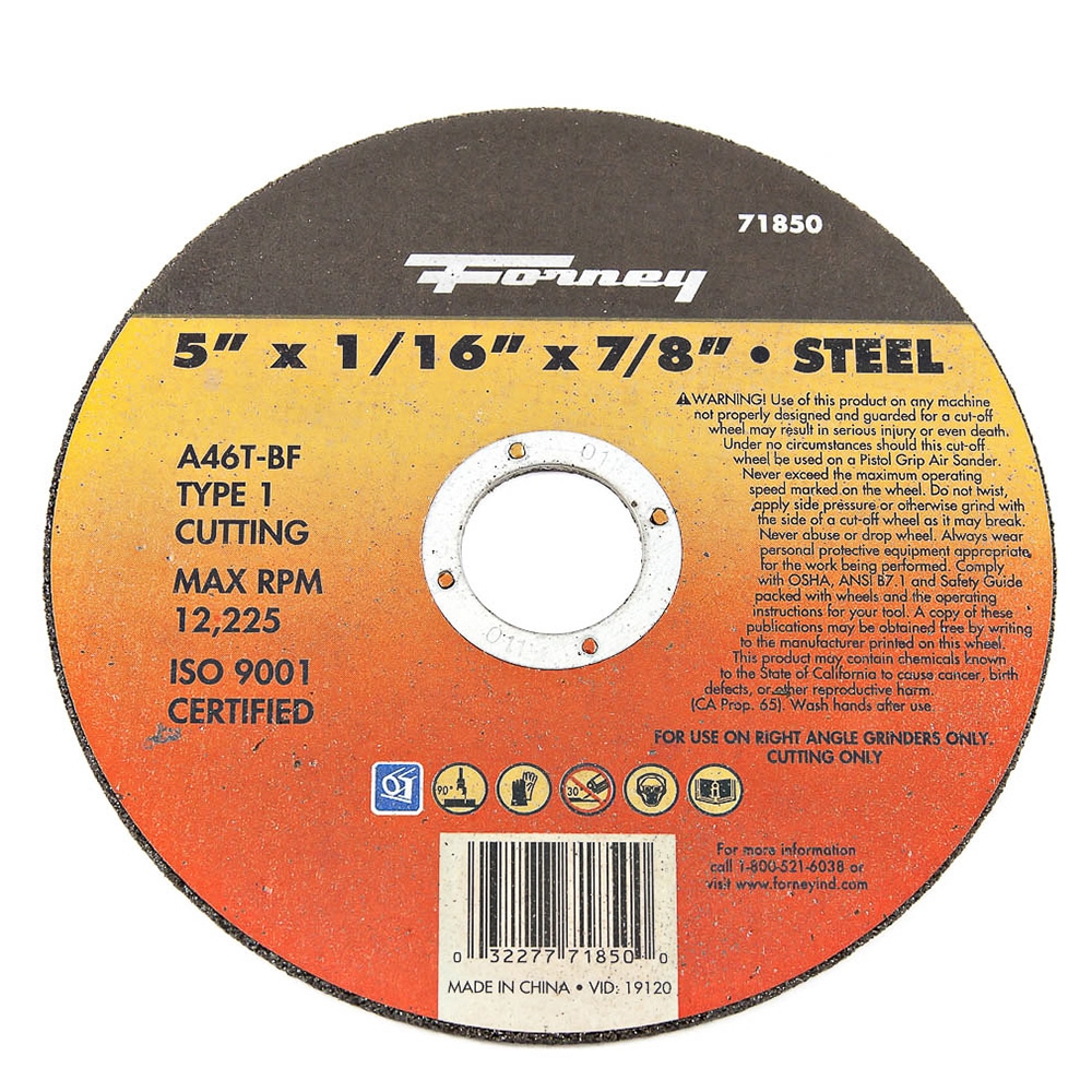 Forney 71850 Cut Off Wheel 5-Inches Aluminum oxide Cut-off wheel