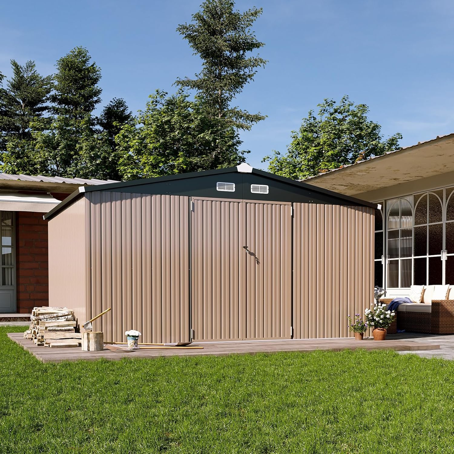 AOXUN AX-30312G Metal-Storage-Buildings-Sheds - View #2