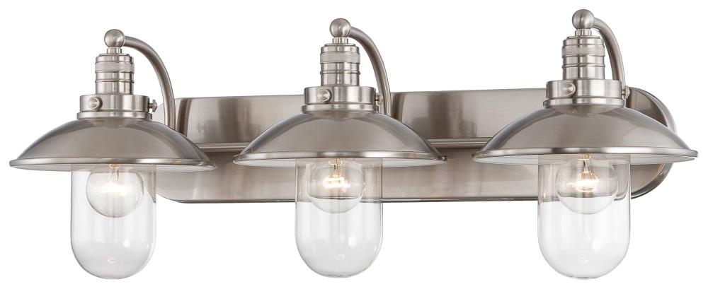 Minka Lavery 5133-84 Downtown Edison 28.5-in 3 -Light Brushed Nickel Transitional Vanity light bar