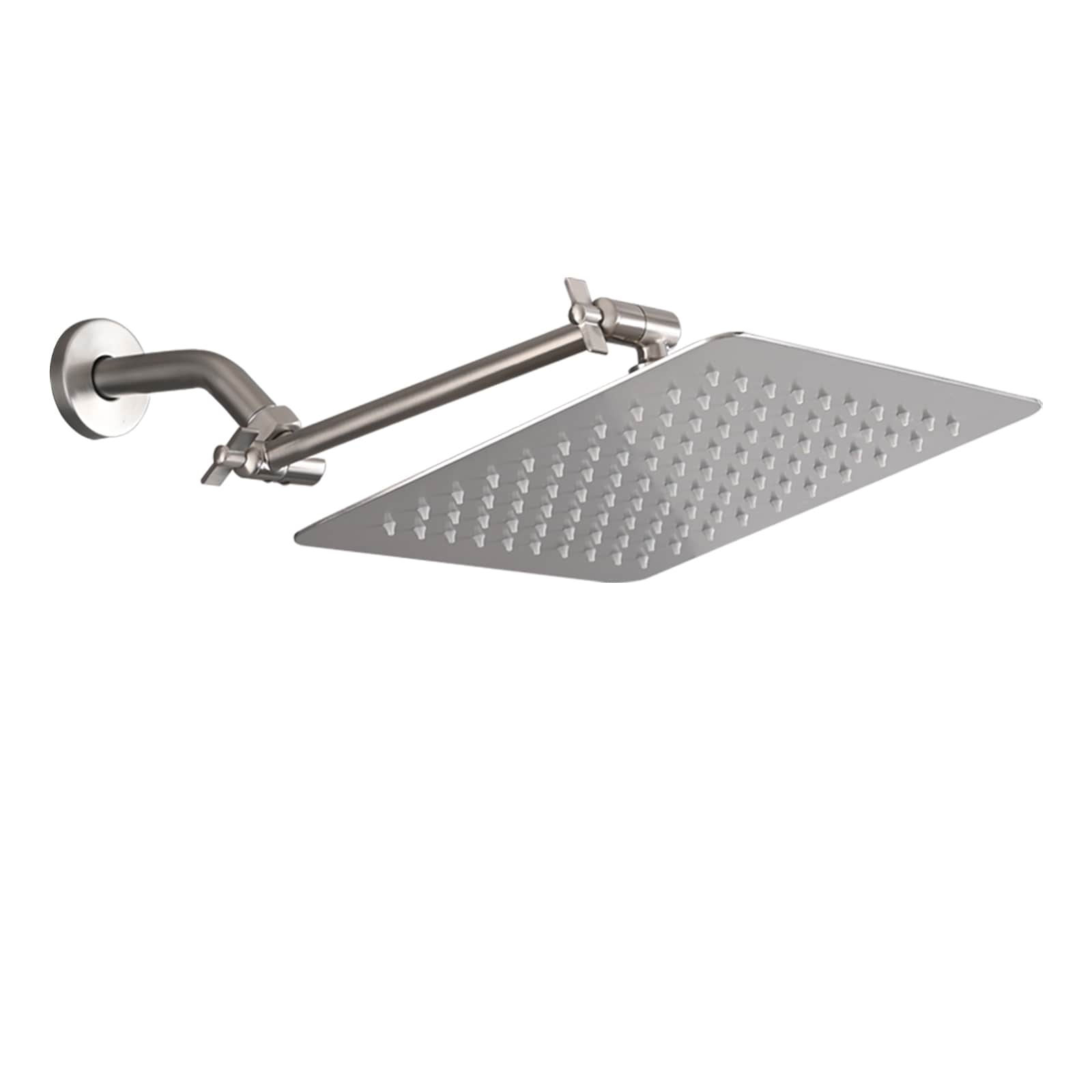 UCLIMAA 10 Inch Square Shower Head with 11 Inch Adjustable Arm and Self Cleaning Nozzles