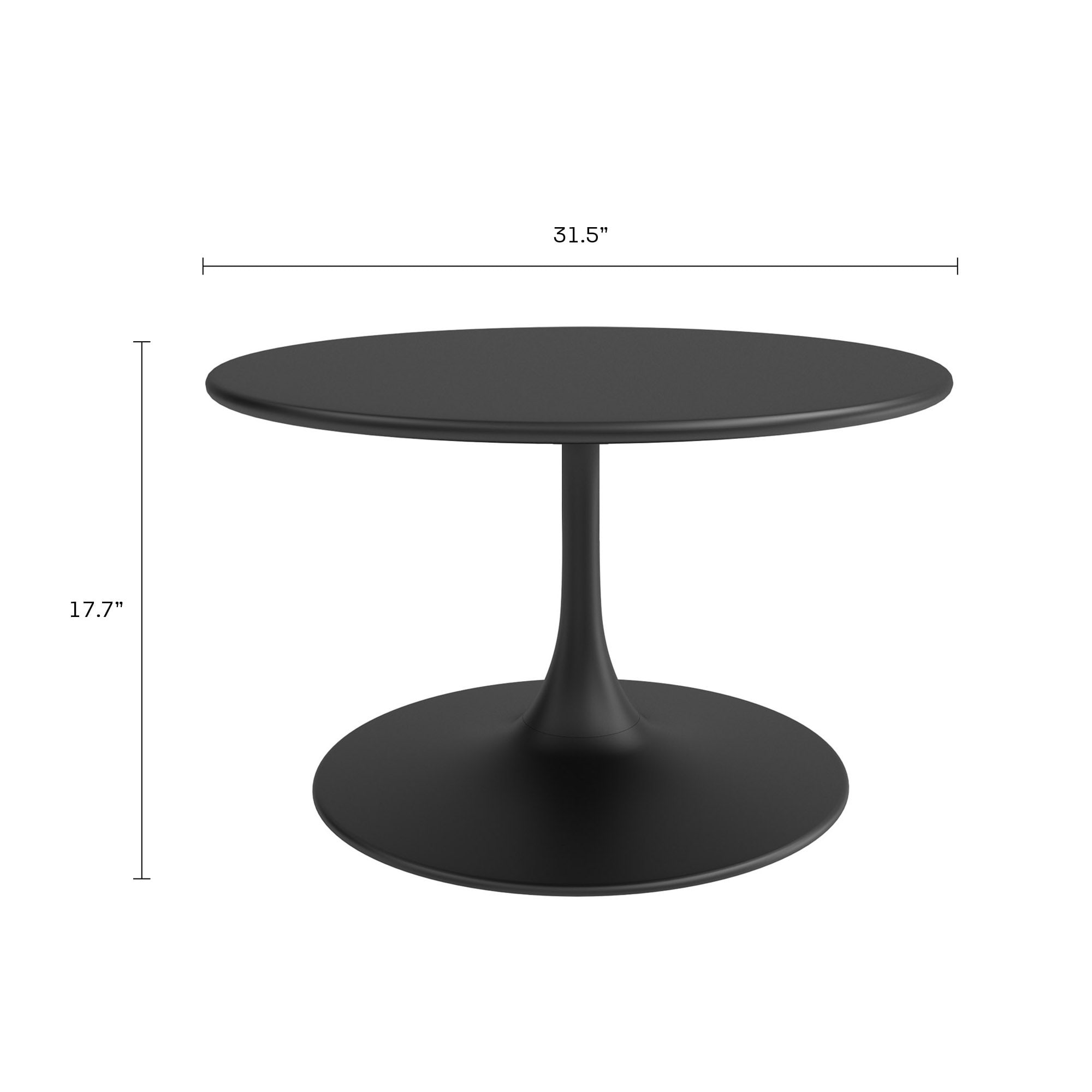 Jamesdar JTAB225-BK Kurv Black Metal Modern Coffee Table