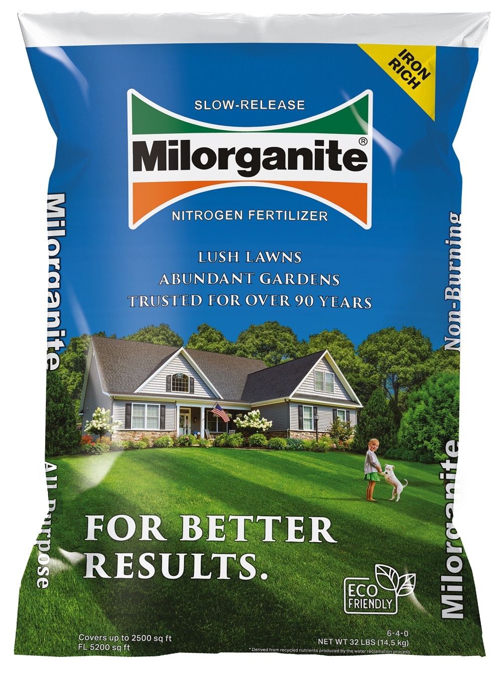 Milorganite 100539618 Slow Release 32-lb 2500-sq ft 6-4-0 Organic All Purpose Fertilizer