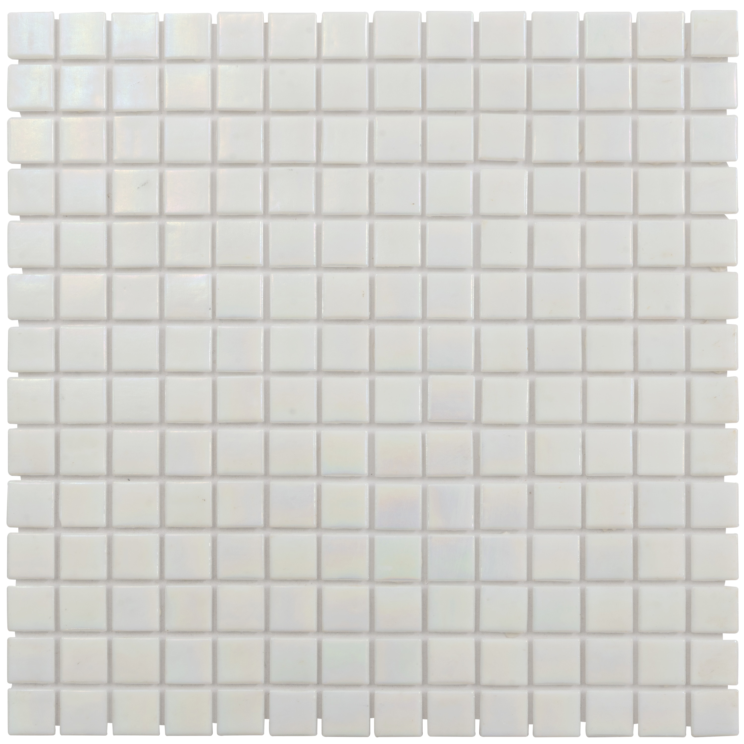 Nacreous 12" x 12" Iridescent White Glass Mosaic Tile