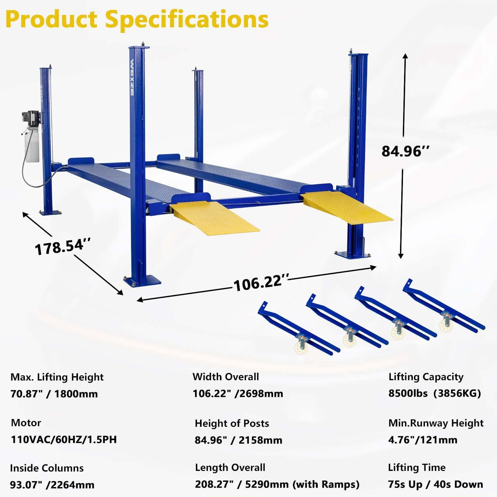 WEIZE PLA-1030 Vehicle-Lifts - View #2