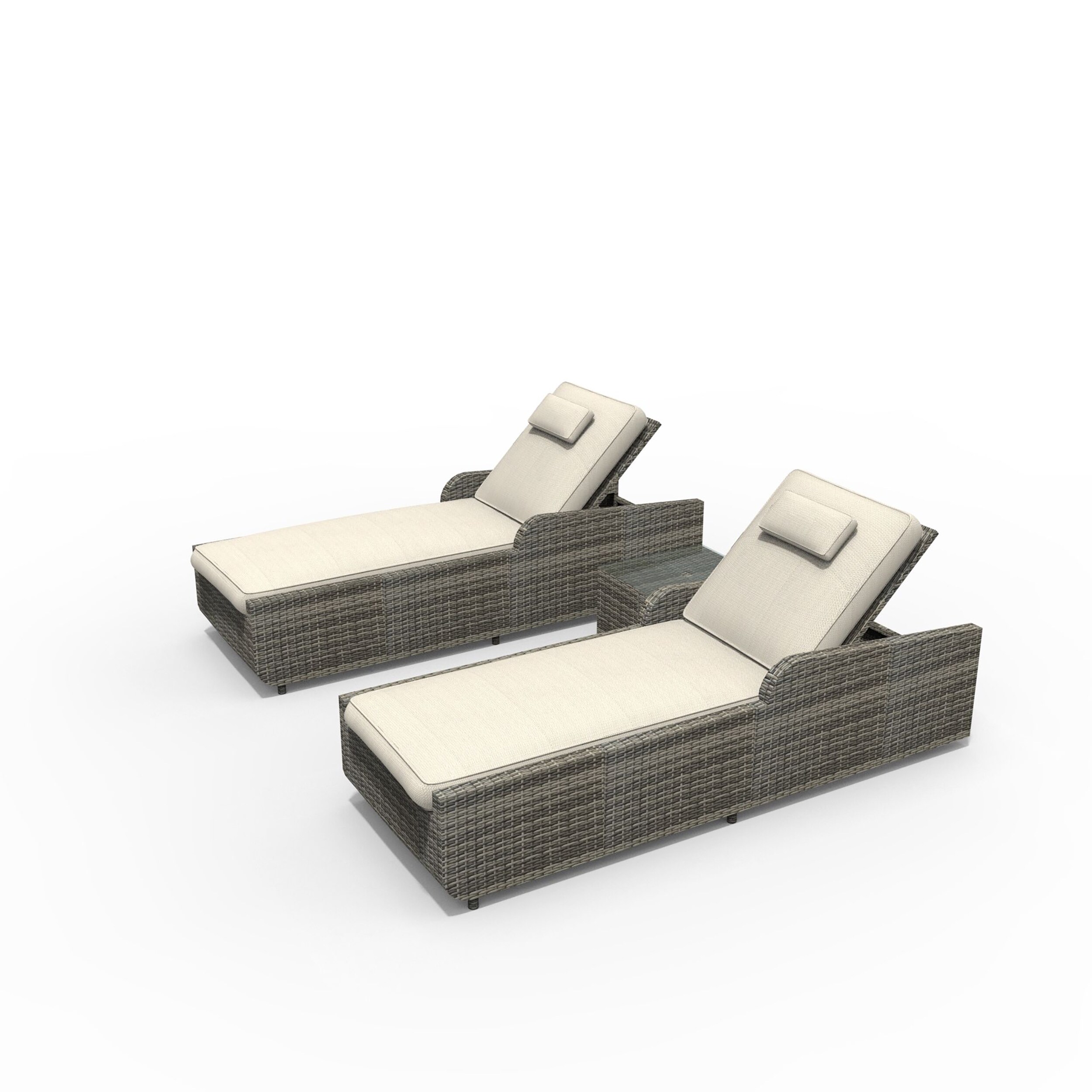 extra wide rattan sun loungers