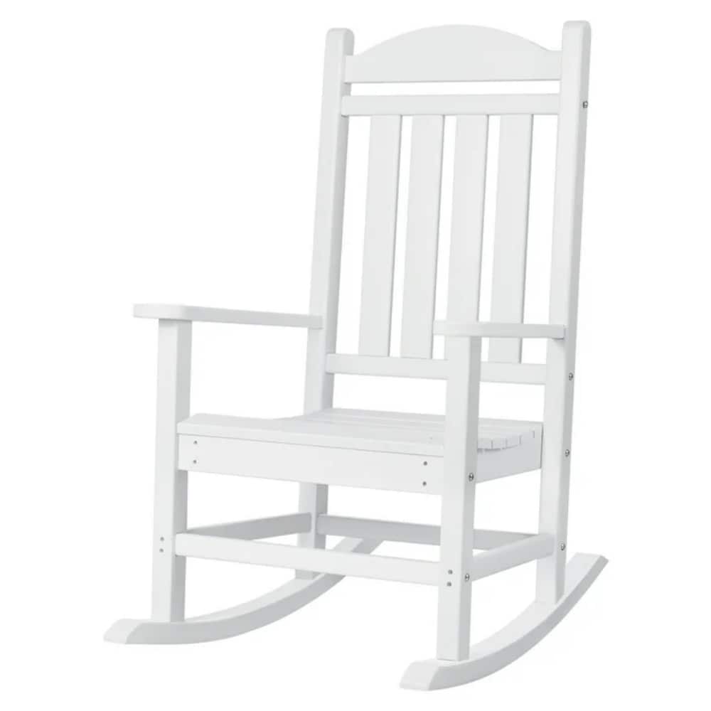 Vineego LS-PC220R2 PC22 White Wood Frame Rocking Chair with Solid Seat