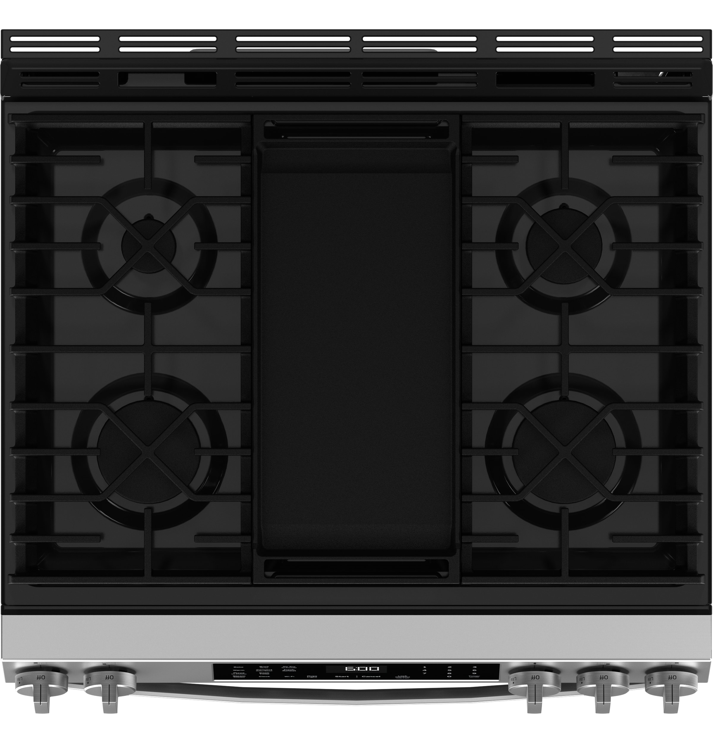 GE EasyWash Oven Tray 30-in 5 Burners 5.3-cu ft Steam Cleaning Air Fry ...