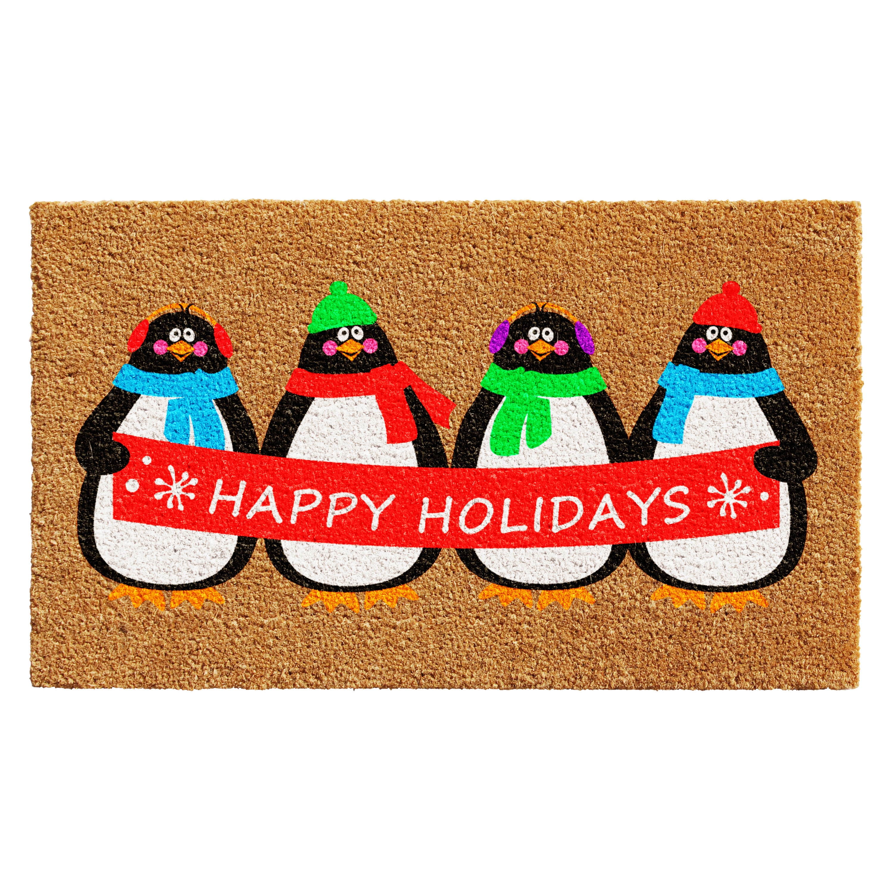Callowaymills 102181729 1.01-Inches Freestanding Happy holidays Mat with