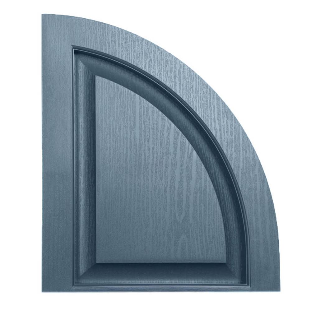 Alpha ACCRPQTRRNDMBU 14.5-in W x 17-in H Indigo Blue Raised Panel Exterior Shutters (2-Pack)