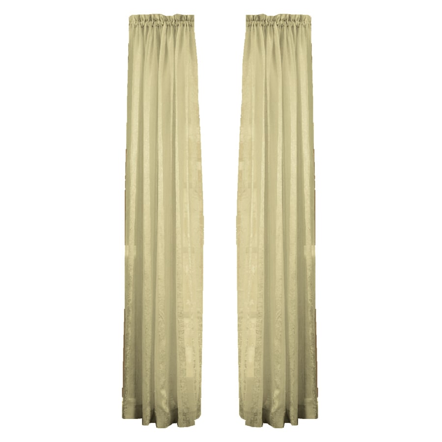Style Selections X70607684ZBG 84-in Taupe Sheer Rod Pocket Single Curtain Panel