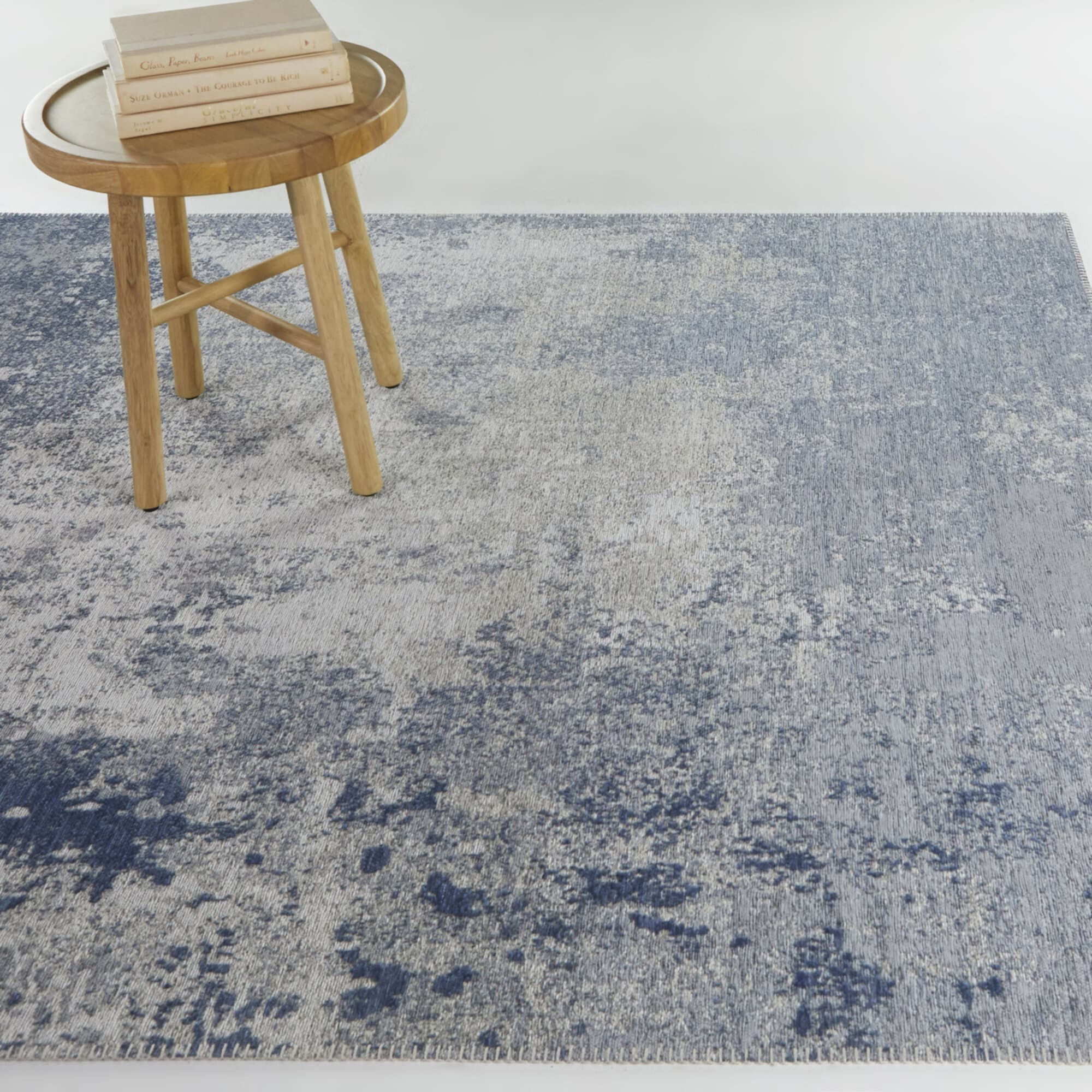 Balta 3122664 7 x 10 (ft) Polyester Blue Rectangular Indoor Abstract Mid-Century Modern Area rug