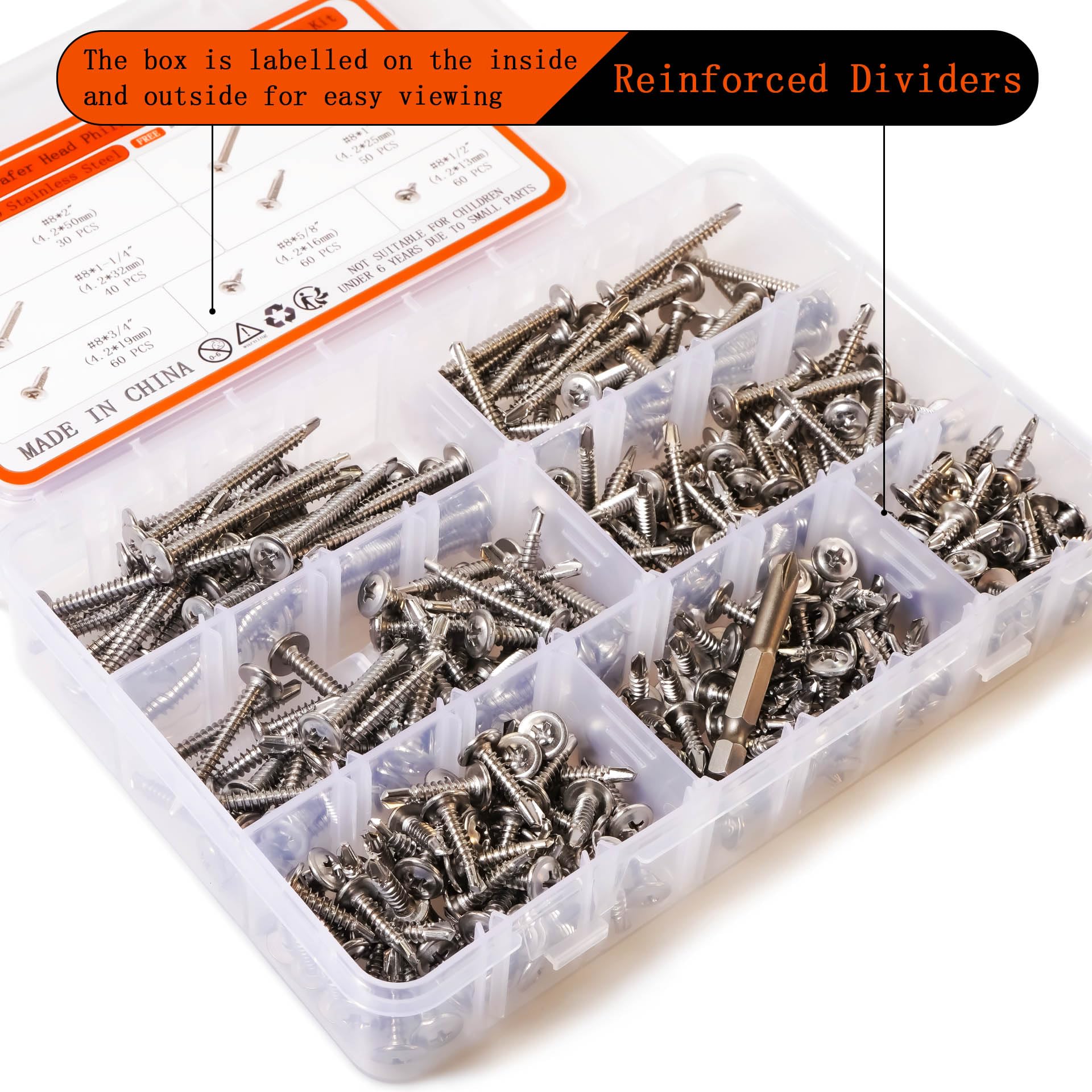 KHKFY Self Tapping Screws Assortment Kit 410 Stainless Steel Truss Head ...