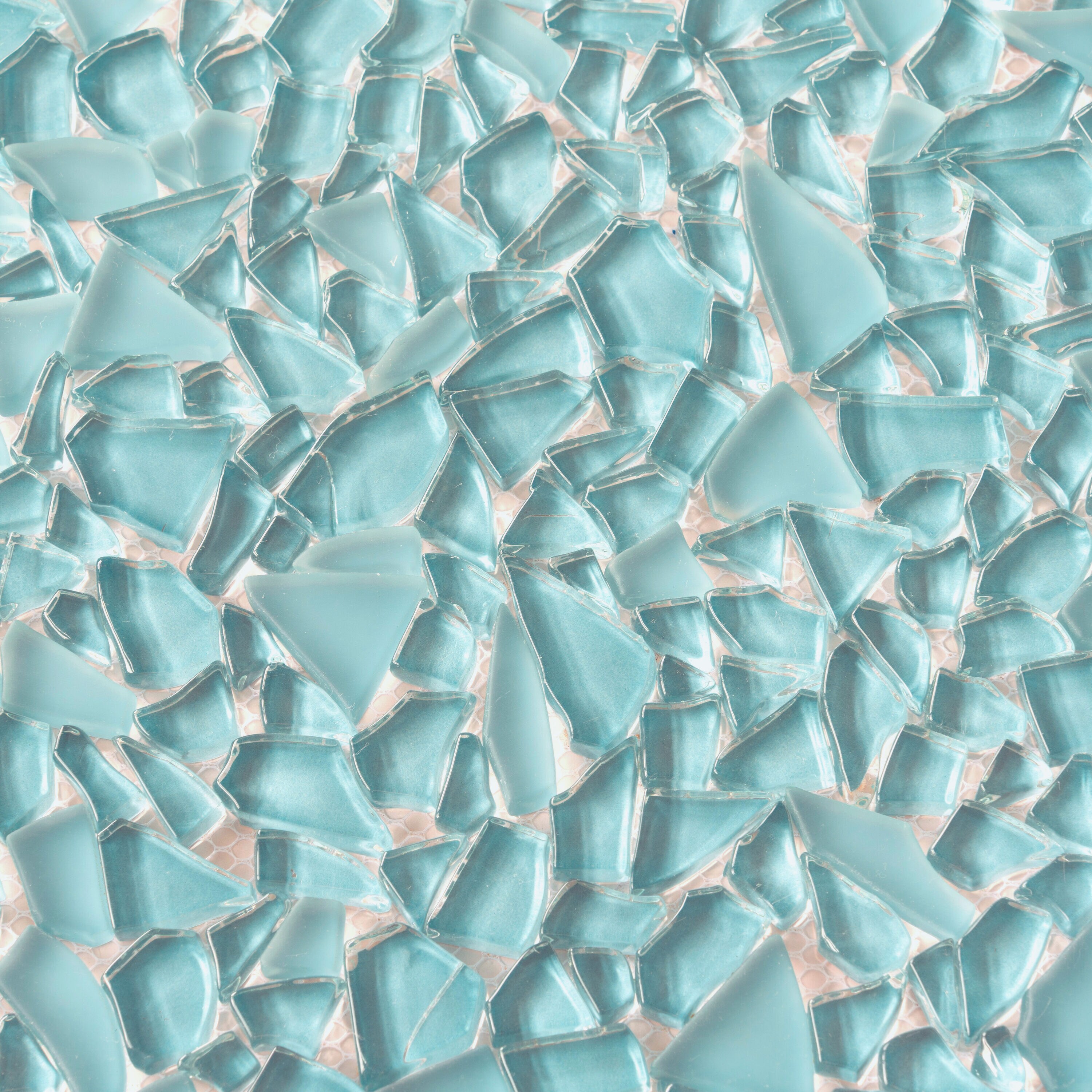 Apollo Tile Bijou Blue 12-in x 12-in Honed Glass Pebble Floor and Wall Tile (4.36-sq. ft/ Carton)