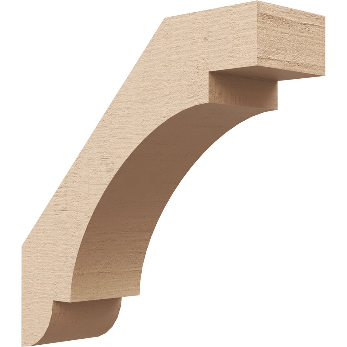 Ekena Millwork BRCUR03X10X10ASPRCPR 3-in x 10-in x 10-in Primed Urethane Aspen Rough Cedar Woodgrain TimberThane Knee Brace