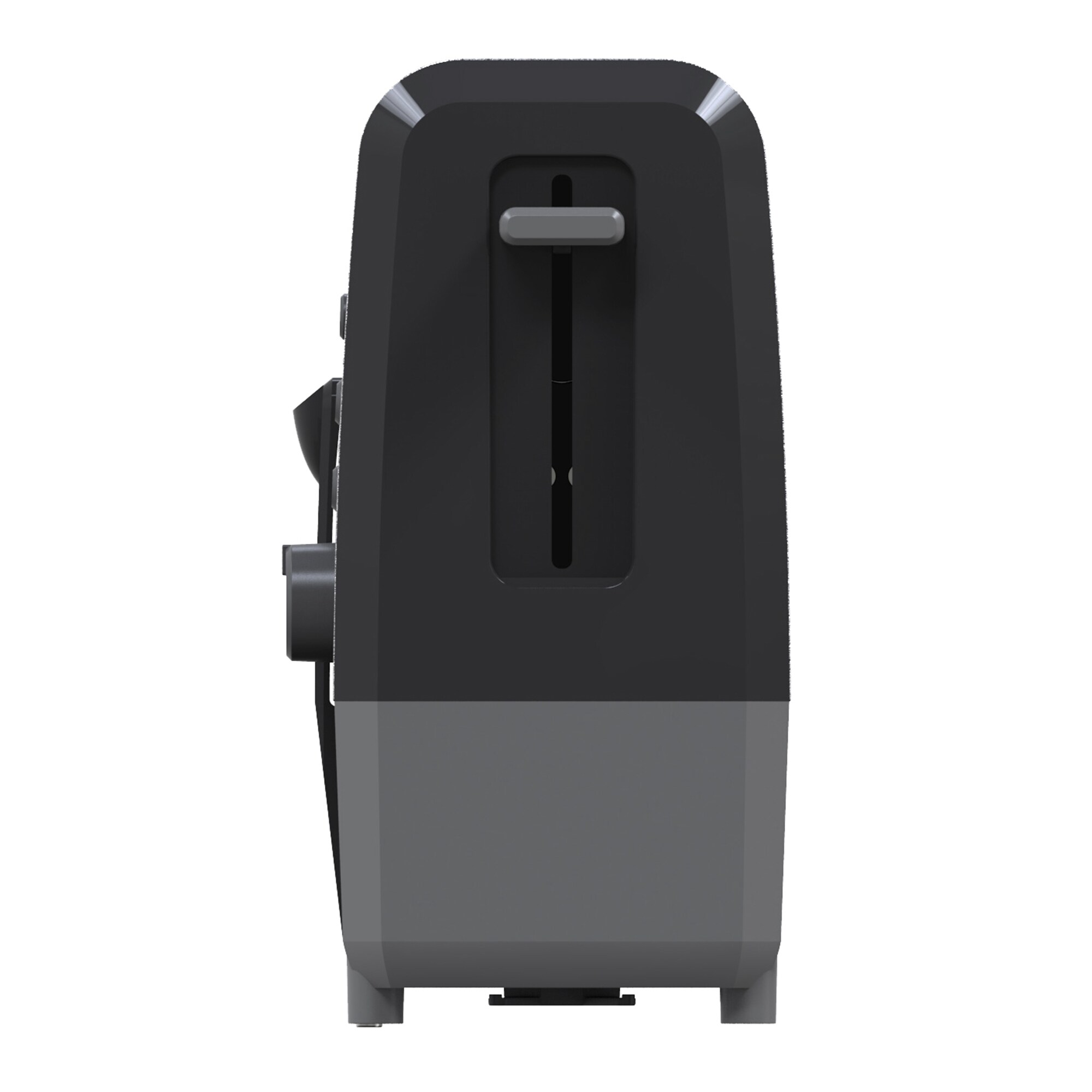 Black Stainless Steel 2-Slice Toaster with Wide Slot and Crumb Tray