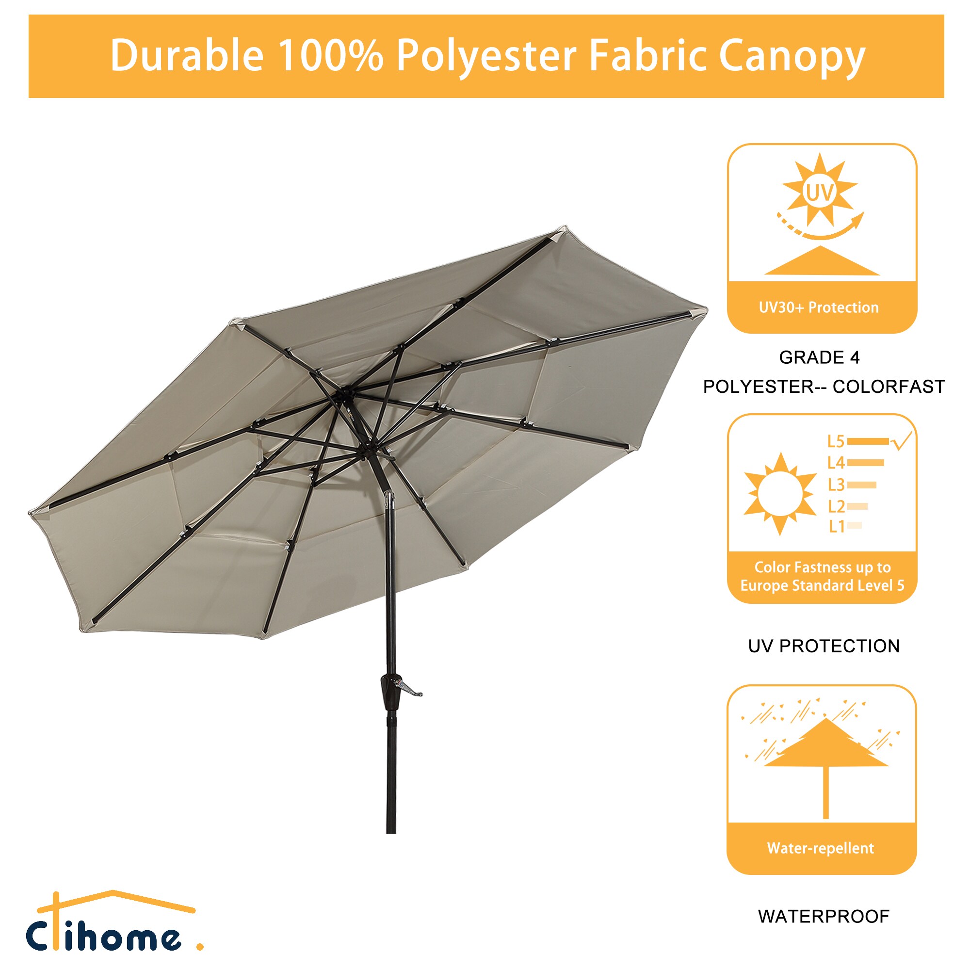 Clihome CLI-21ED37-4-BE Umbrellas-2 - View #6