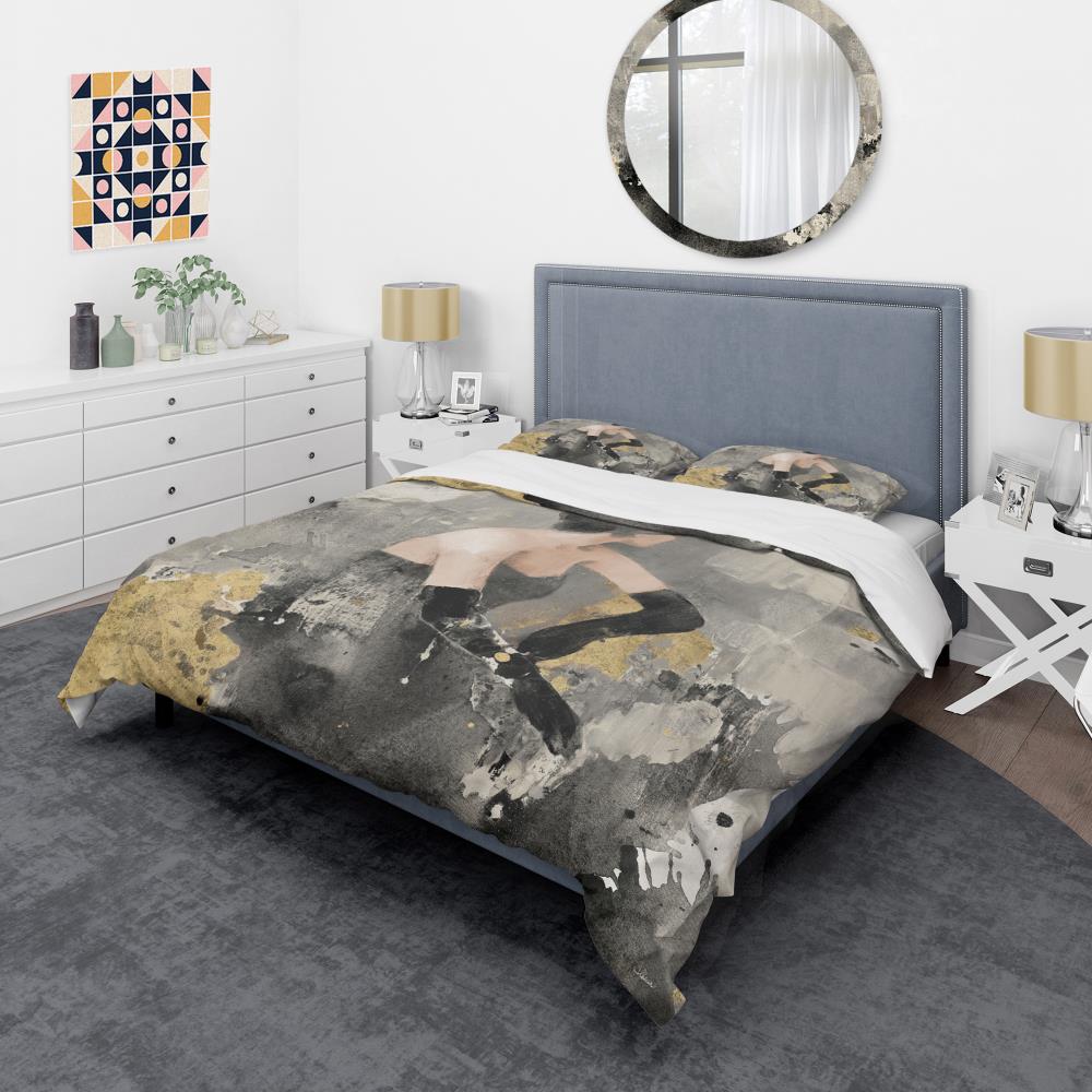 Designart BED30515-T 3 -Piece Black Twin Duvet cover Set