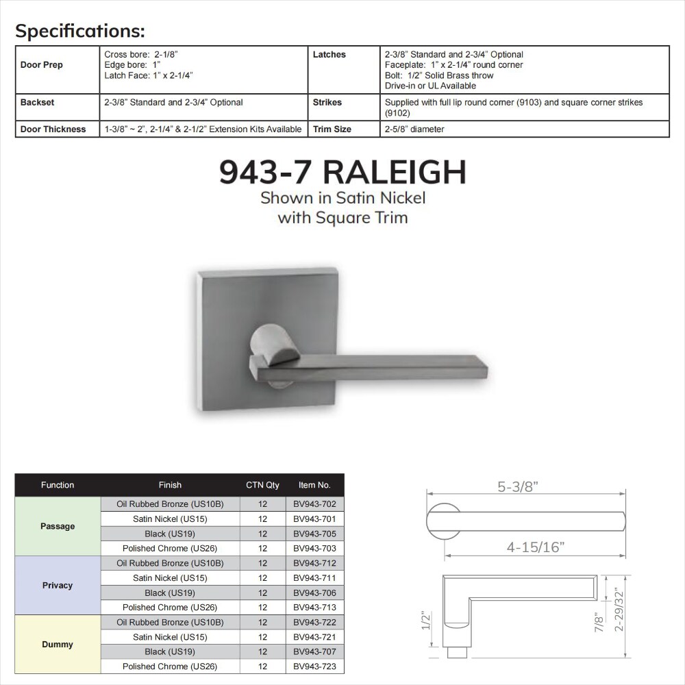 Delaney Hardware BV943-721 Door-Knobs - View #2