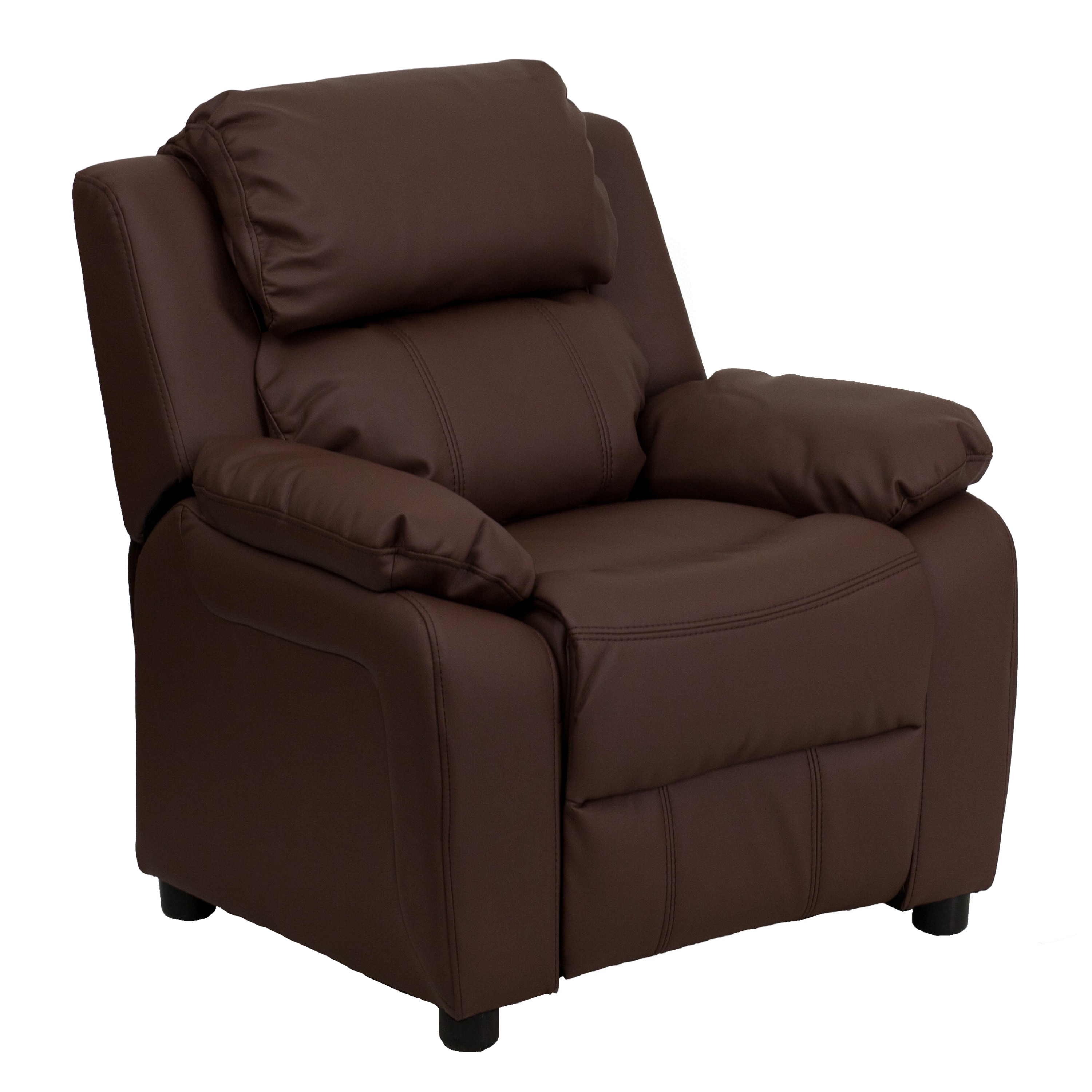 Flash Furniture 847254018180 28-Inches Brown Leather Upholstered Kids Accent Chair