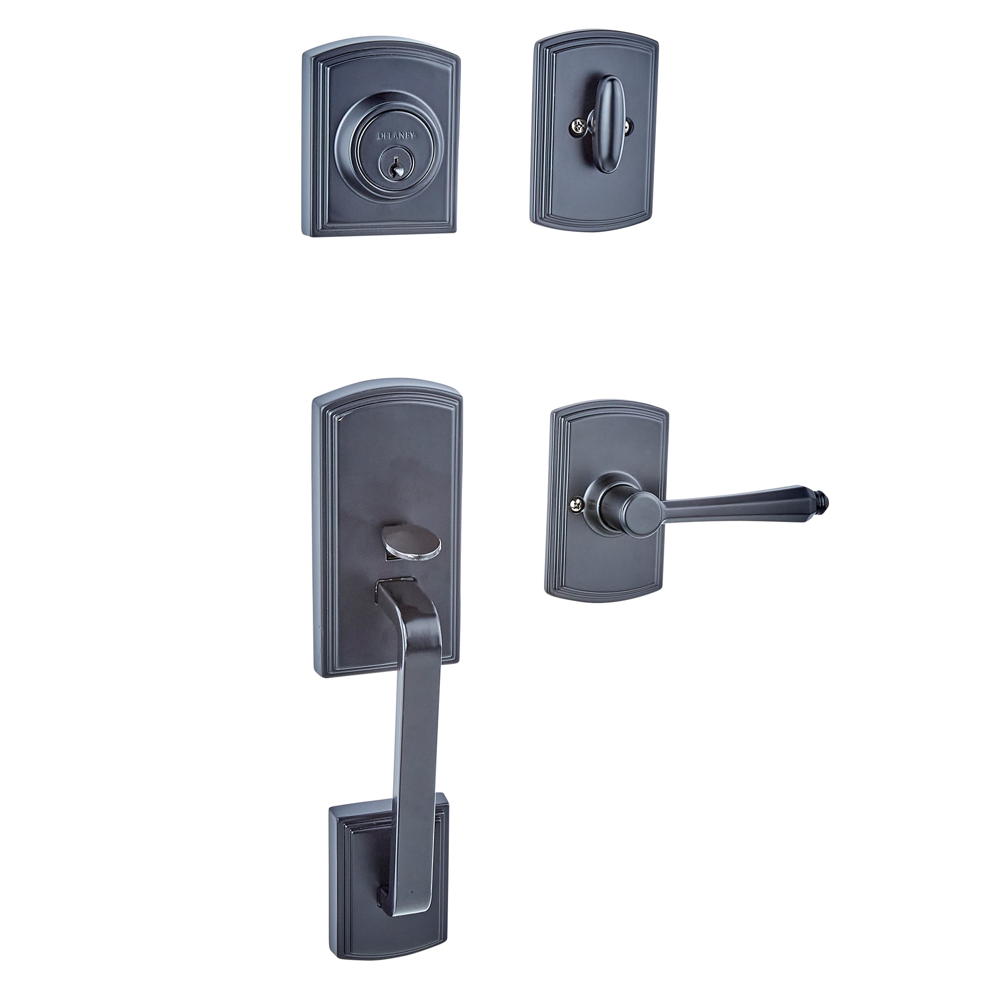 Delaney Hardware Visconti Black Single Deadbolt Keyed Entry Door ...