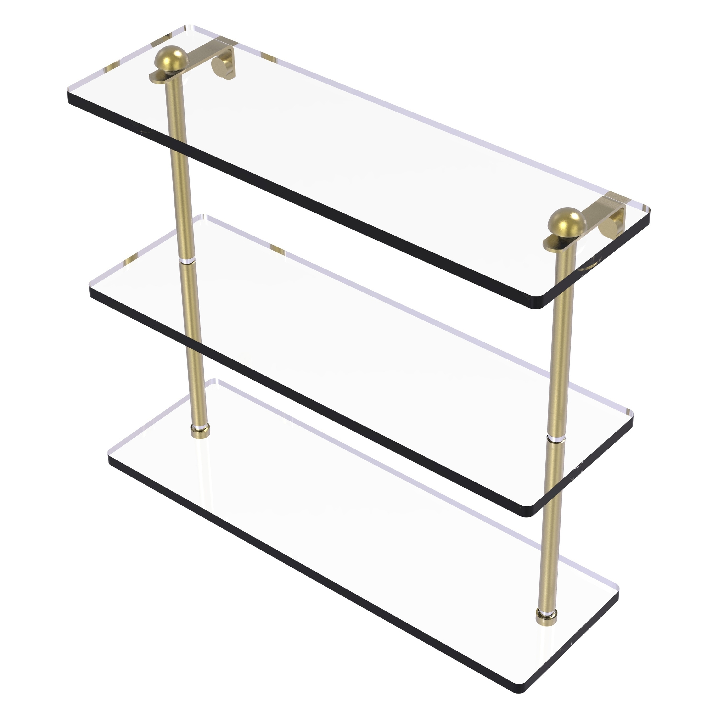 Allied Brass RC-5/16-SBR Satin 3-Tier Brass Wall Mount Corner Bathroom Shelf (16-in x 15-in x 5-in)