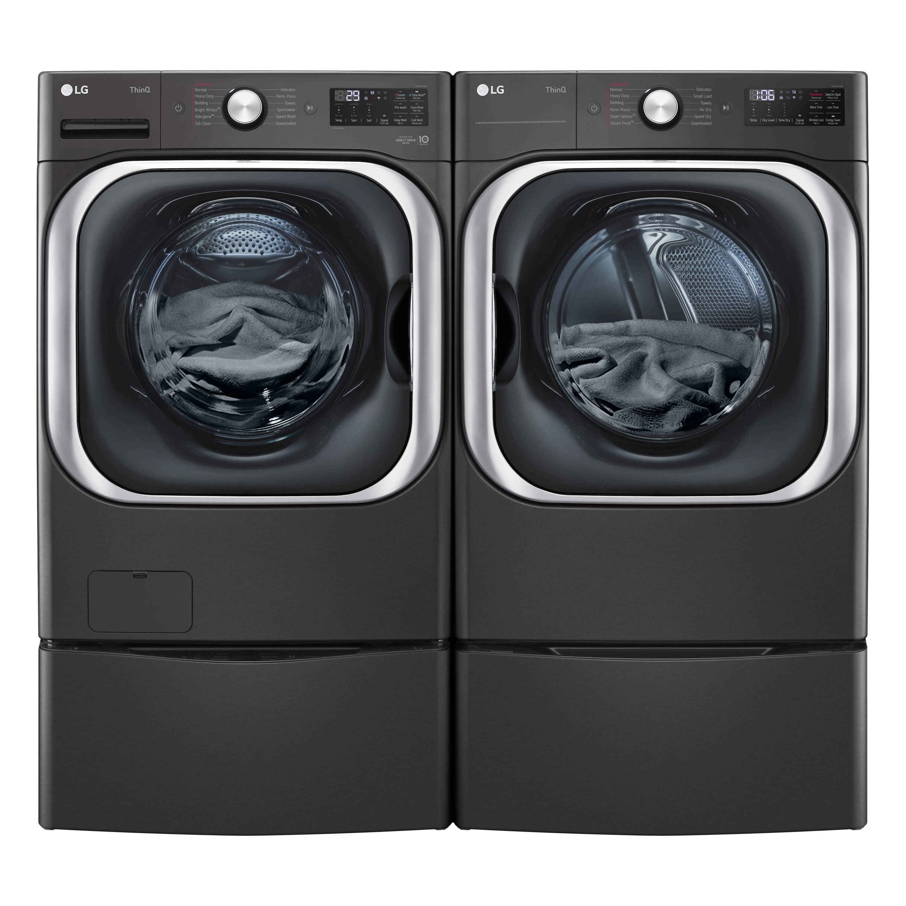 shop-lg-turbowash-stackable-steam-cycle-front-load-black-steel-washer