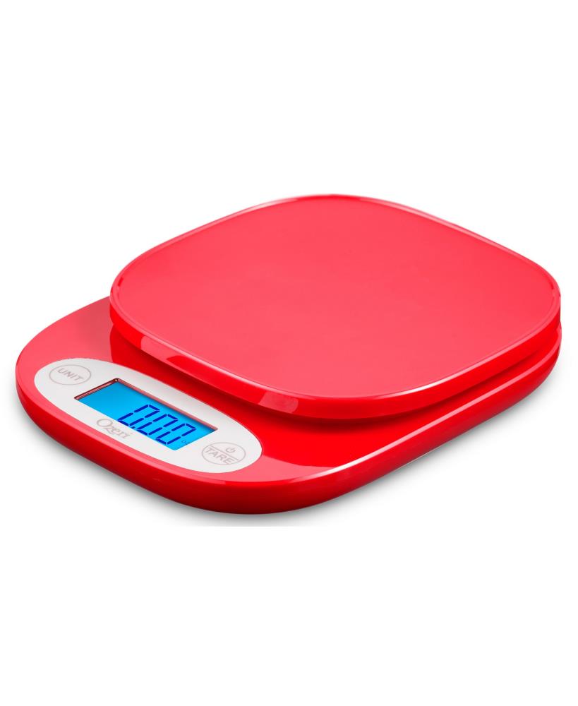 Ozeri Precision Pro Stainless-Steel Digital Kitchen Scale - Red, 12lb  Capacity, Battery-Operated, Oversized Platform