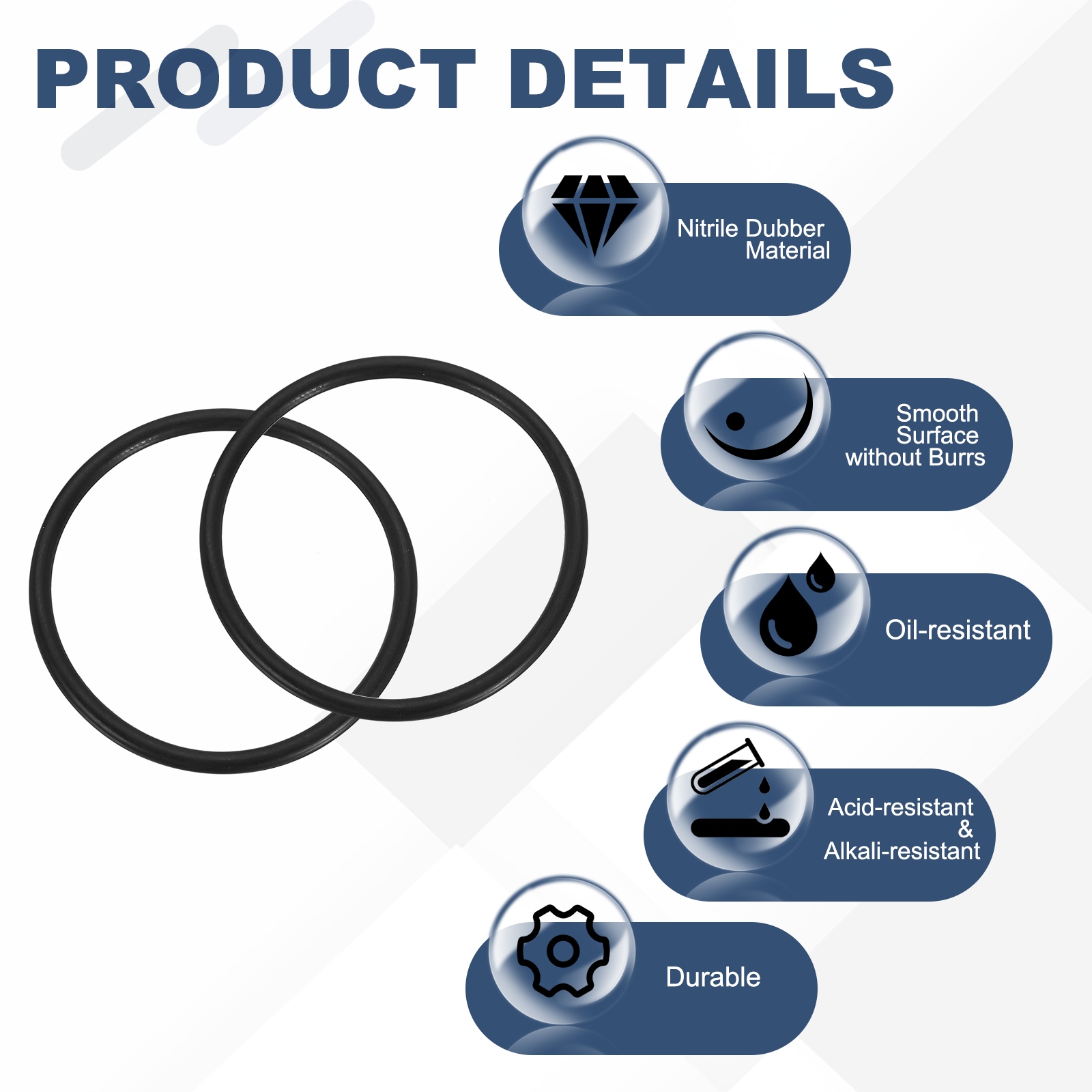 Unique Bargains 50pcs AS-022 O-rings Nitrile Rubber O-Rings 1 Inch ID 1 ...