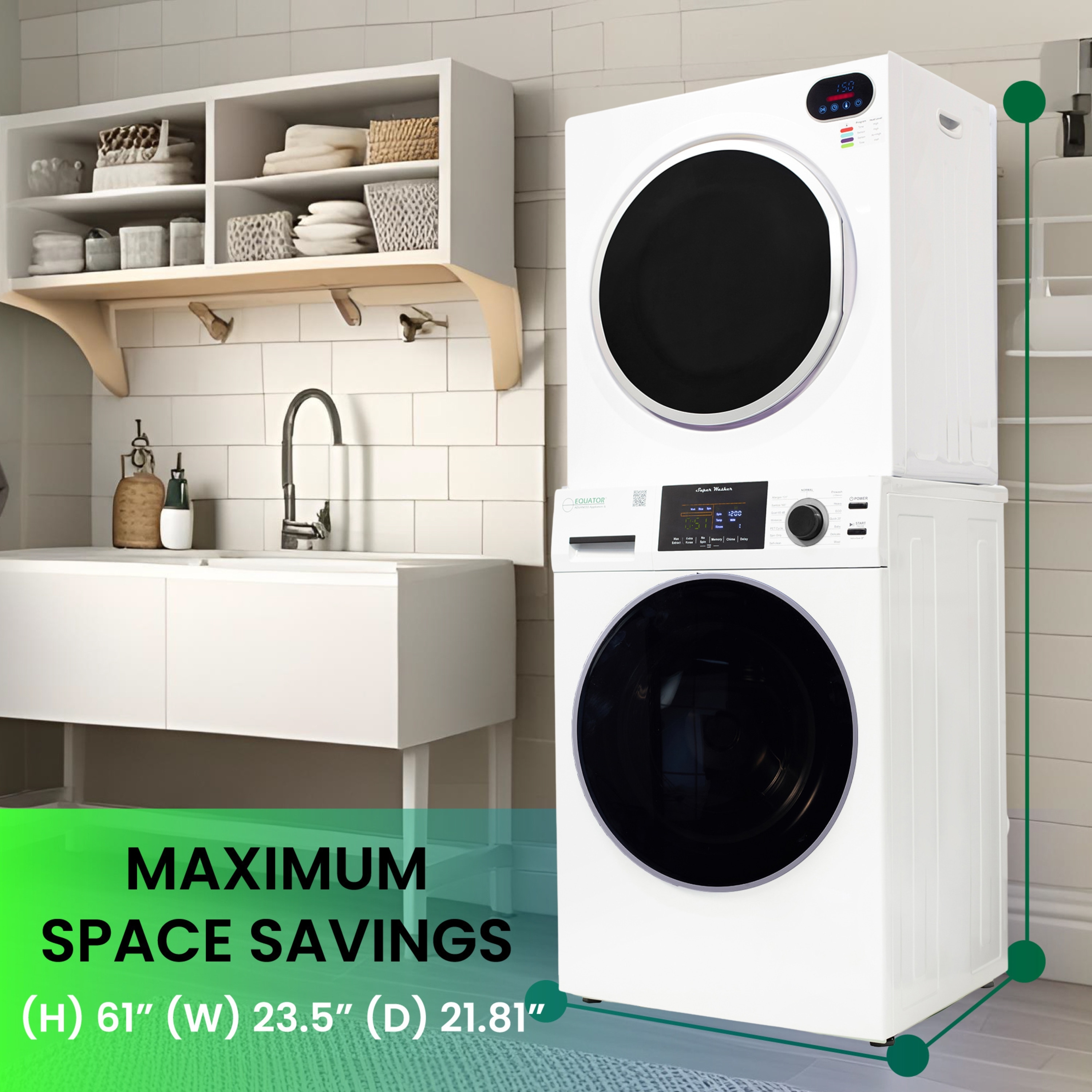 Equator Advanced Appliances EW 826 + ED 848 W Combo-Washer-And-Dryer - View #8