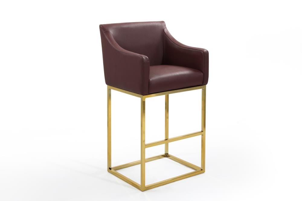 Chic Home Design FBS9398-LW Bluebell Wine Bar height Upholstered Wood Bar Stool with Arms & Back