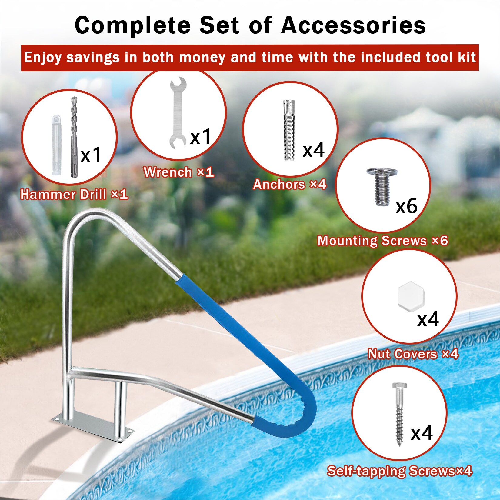 GAOMON LSPPJOK-EA56NYR7HZ Above-Ground-Pool-Lad-Steps - View #9