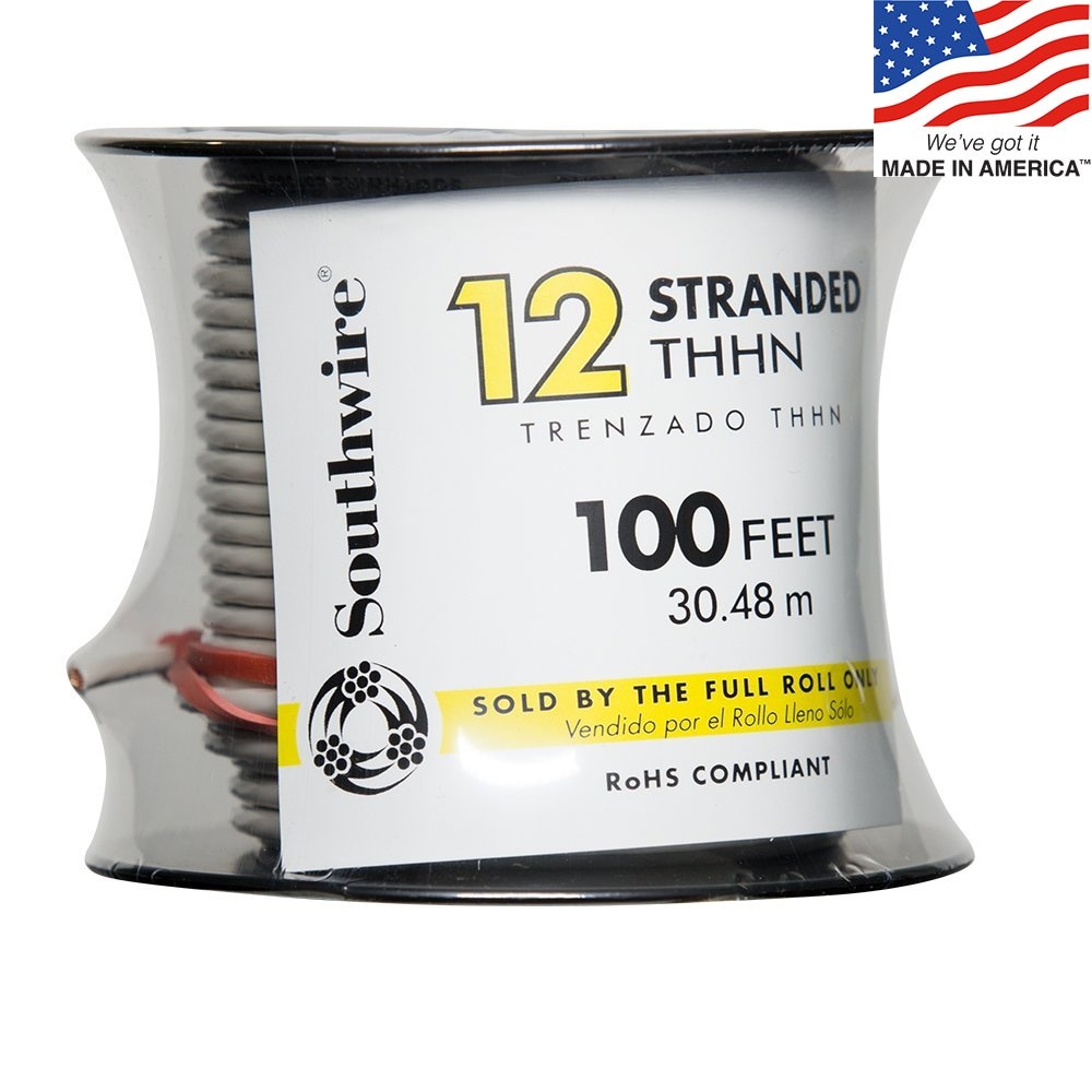 Southwire 50 ft. 12-Gauge White Solid CU THHN Wire 11588117 - The Home Depot