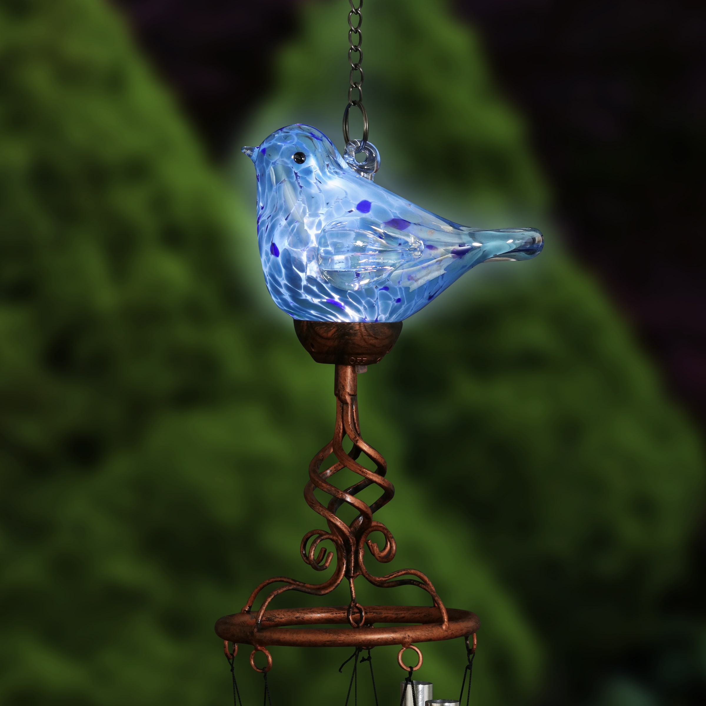 solar glass bird stakes