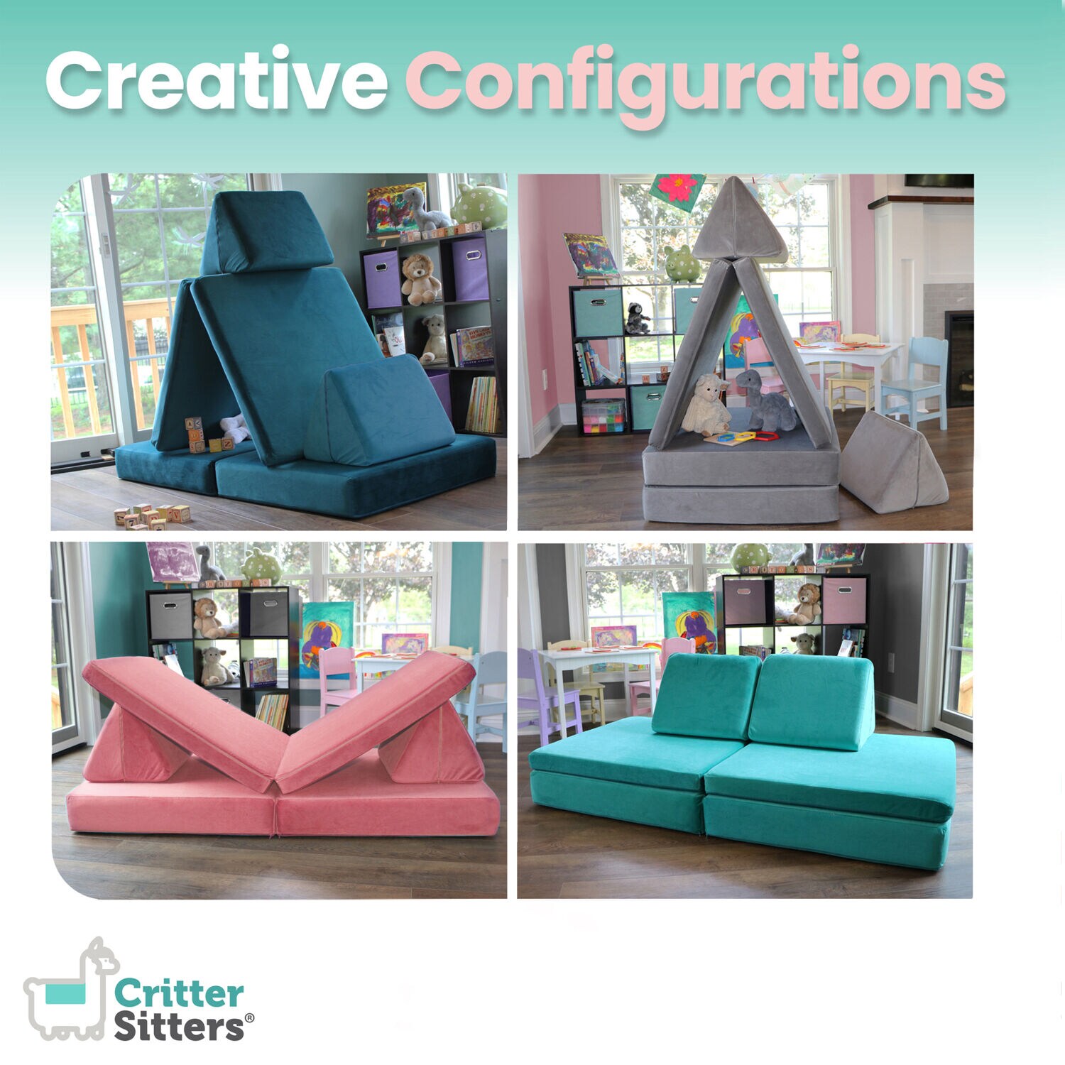 Critter Sitters CSLILLOUNGER-TURQ Kids-Chairs - View #4