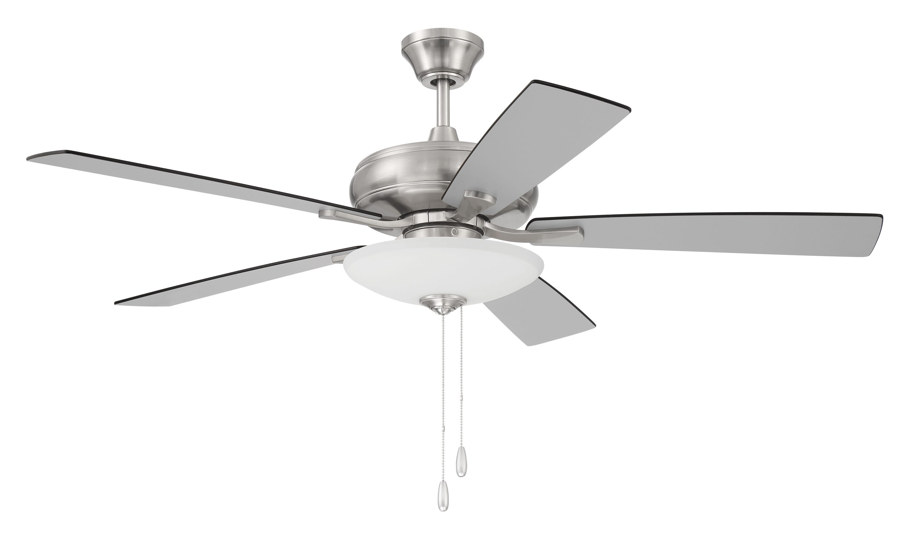 Craftmade ECF111BNK5-BNGW Eos 52-in Brushed Polished Nickel with Brushed Nickel Blades Ceiling Fan With Light ( 5 -Blade )