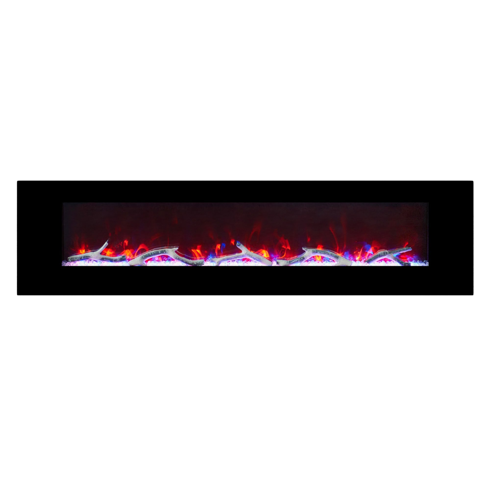 Boyel Living BL-ZHX-BS-72 72 in. Wall Mounted Infrared Electric Fireplace in Black with Multi-Color Flame and CSA Certification