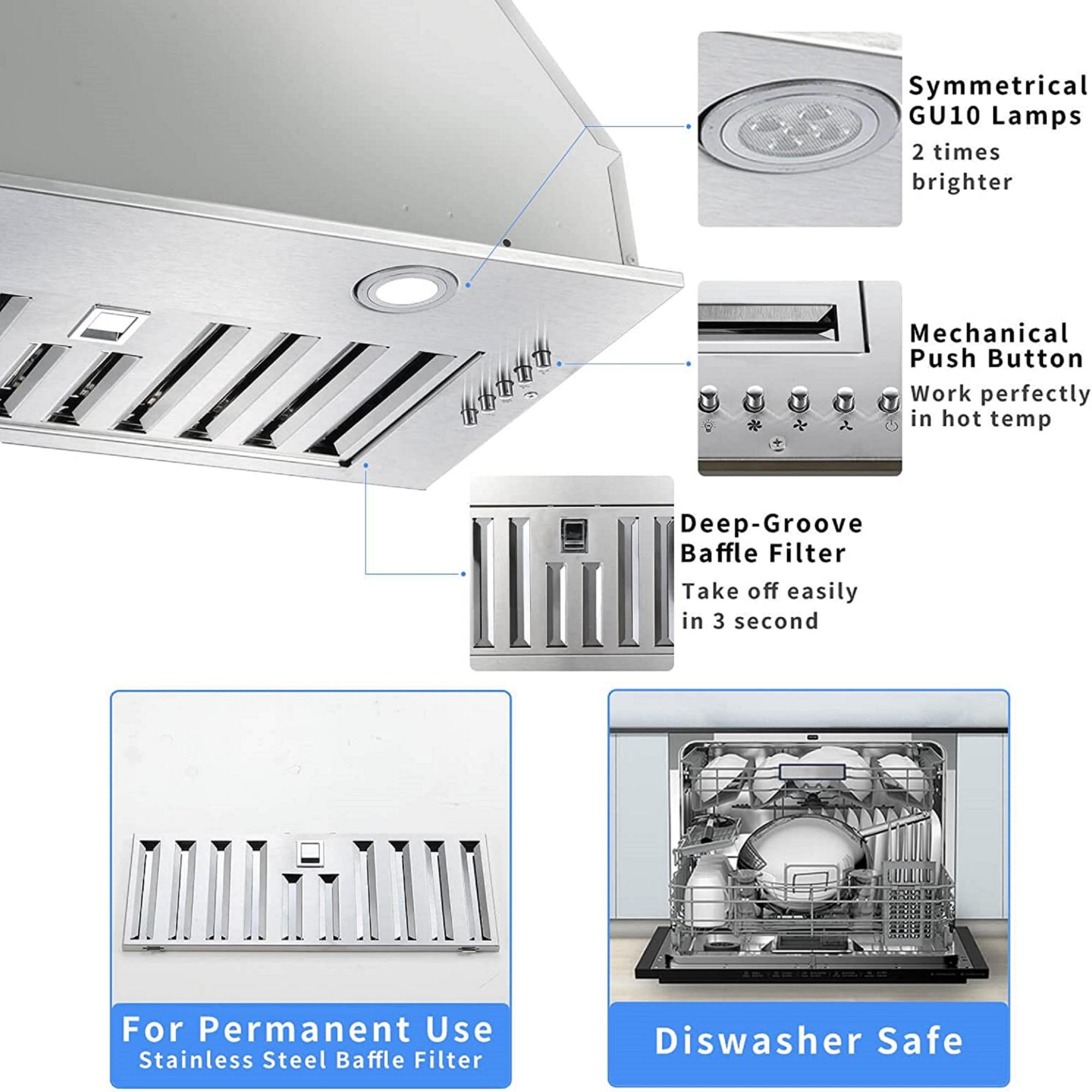 JOEAONZ F0652B Undercabinet-Range-Hoods - View #3