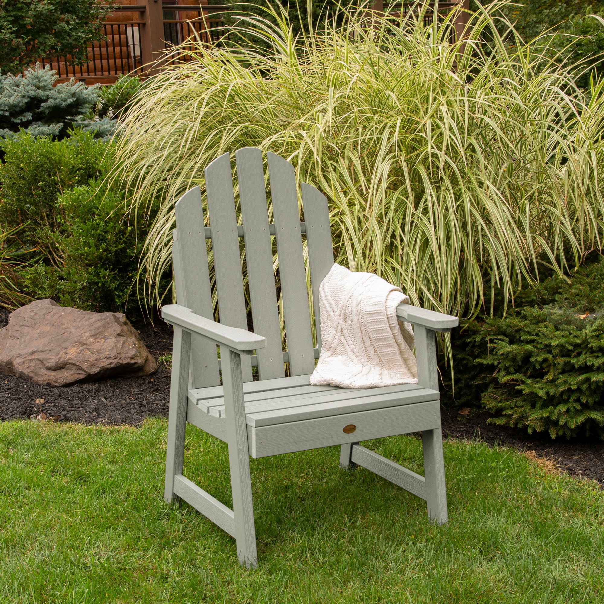 highwood AD-CHGC1-EUC Westport Eucalyptus Poly-lumber Frame Stationary Conversation Chair with Slat Seat