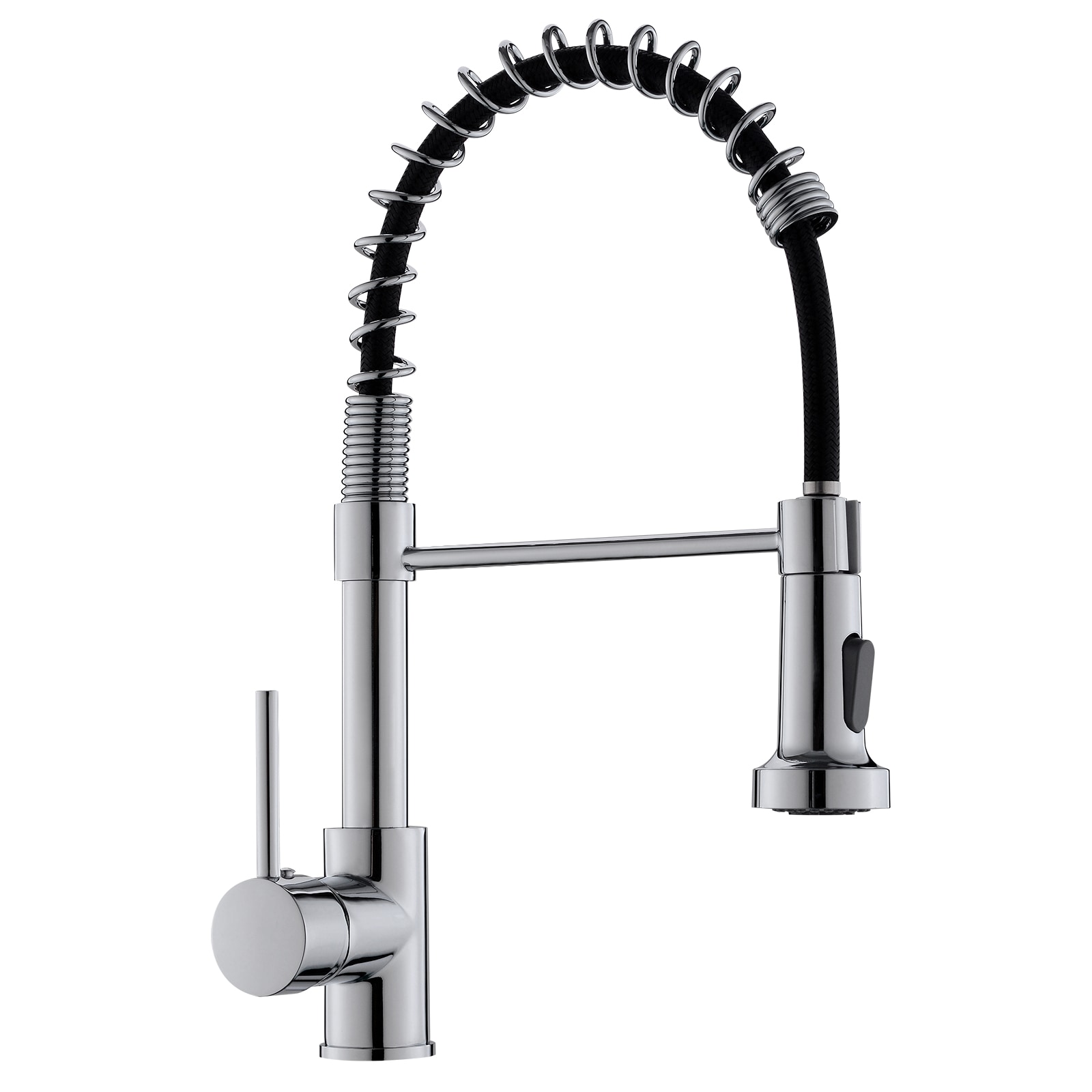 Clihome CL-MS3571-BN Pull Down Kitchen Faucet Chrome Single Handle Deck-mount Handle Commercial/Residential Pull-down Kitchen Faucet with Sprayer