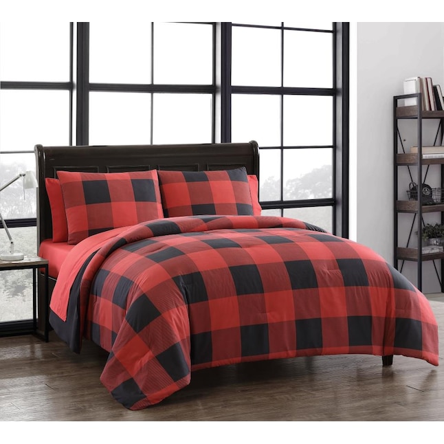 Black Twin Comforter Set, Buffalo Plaid Twin Bedspread